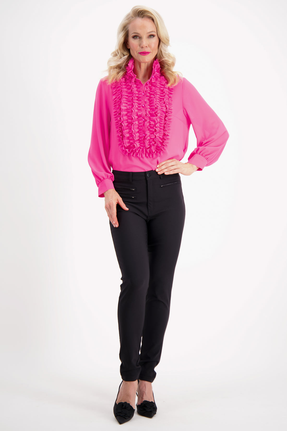 Iconic Frill Blouse (Pinks)