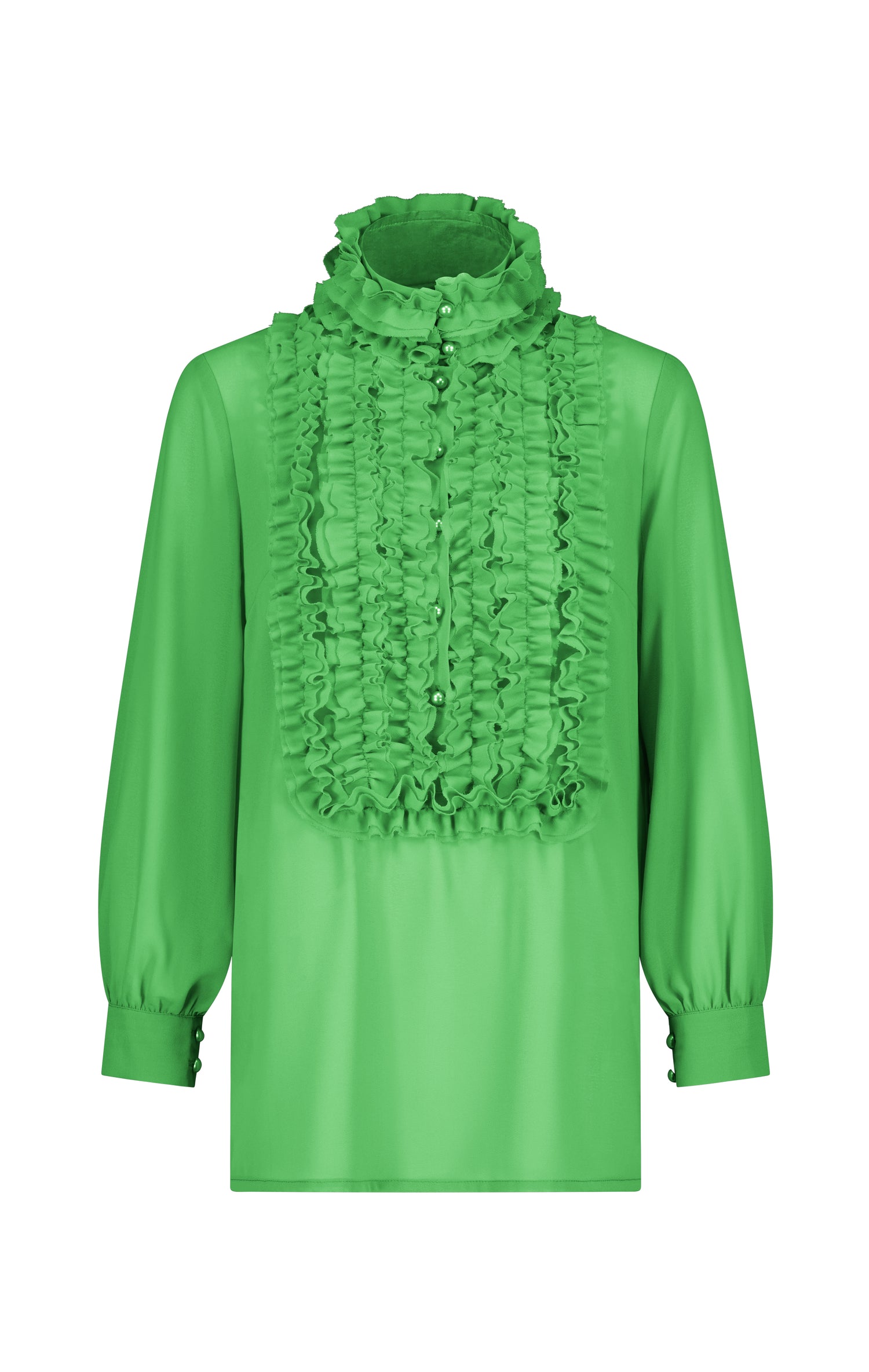 Iconic Frill Blouse (Greens)