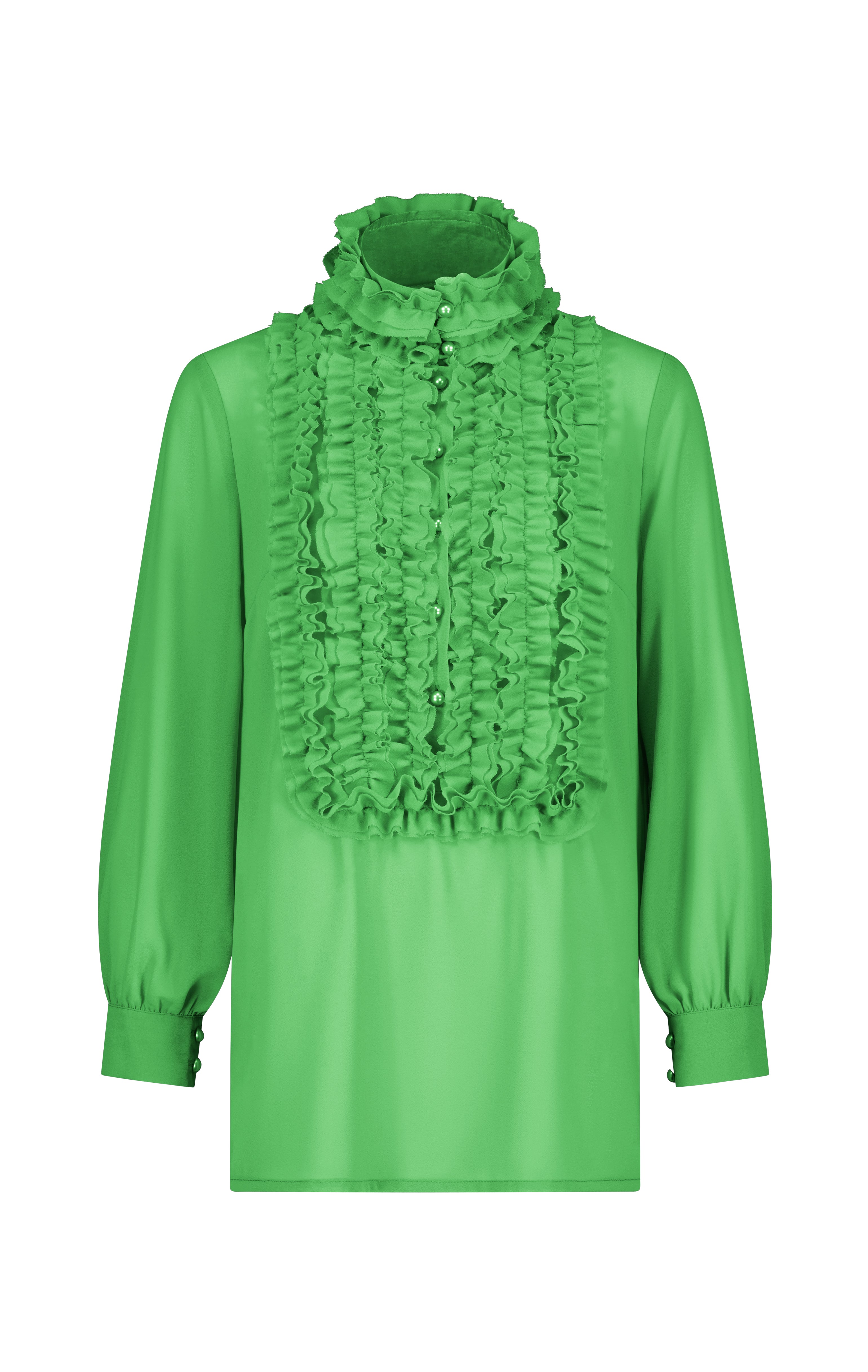 Iconic Frill Blouse (Greens)