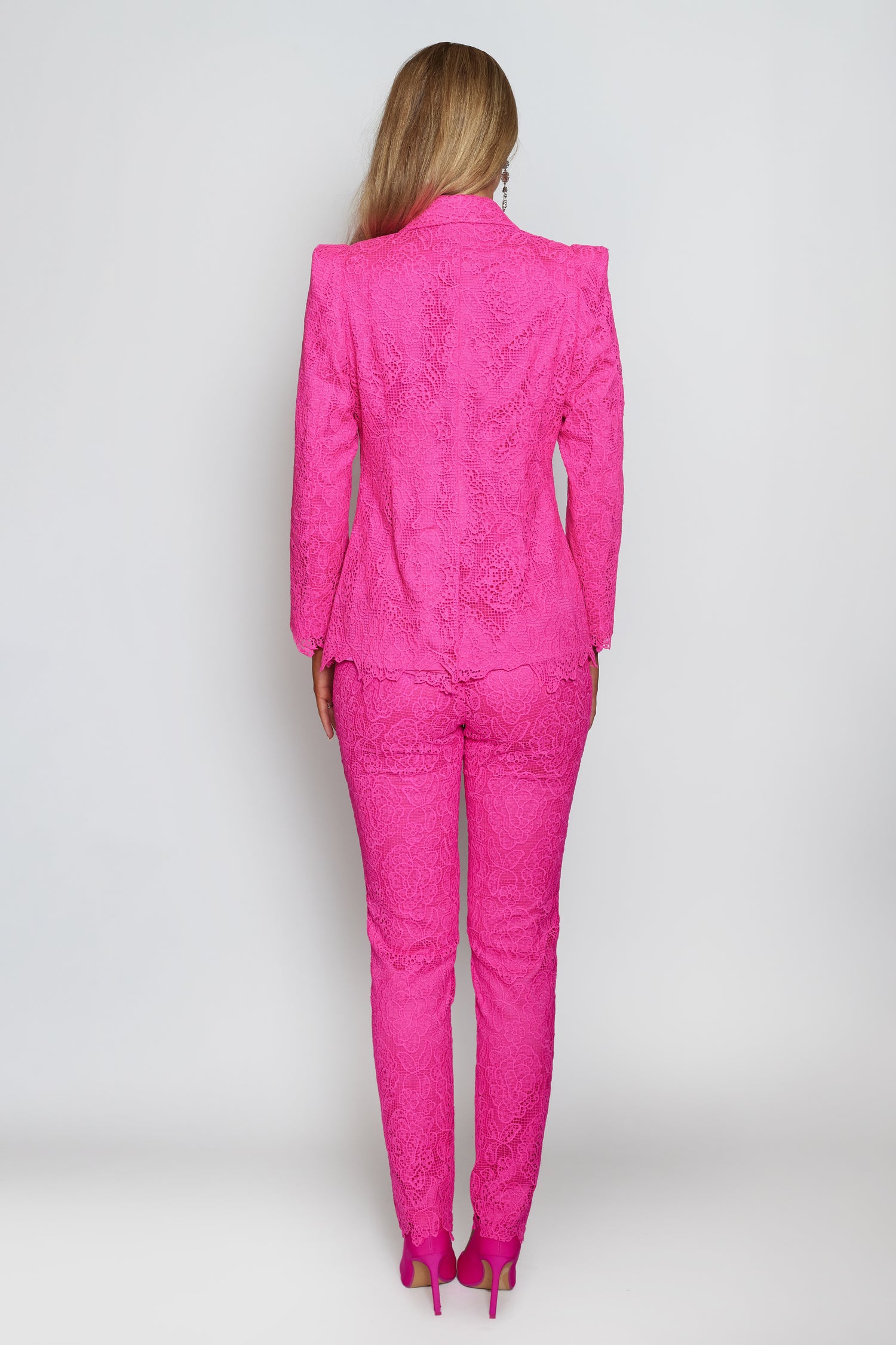 Lipstick Pink Lace Blazer
