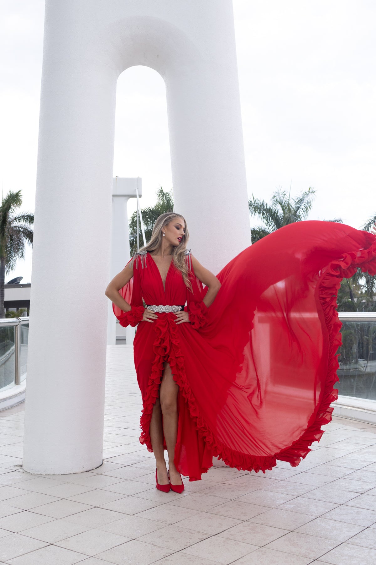 Red Frill Gown