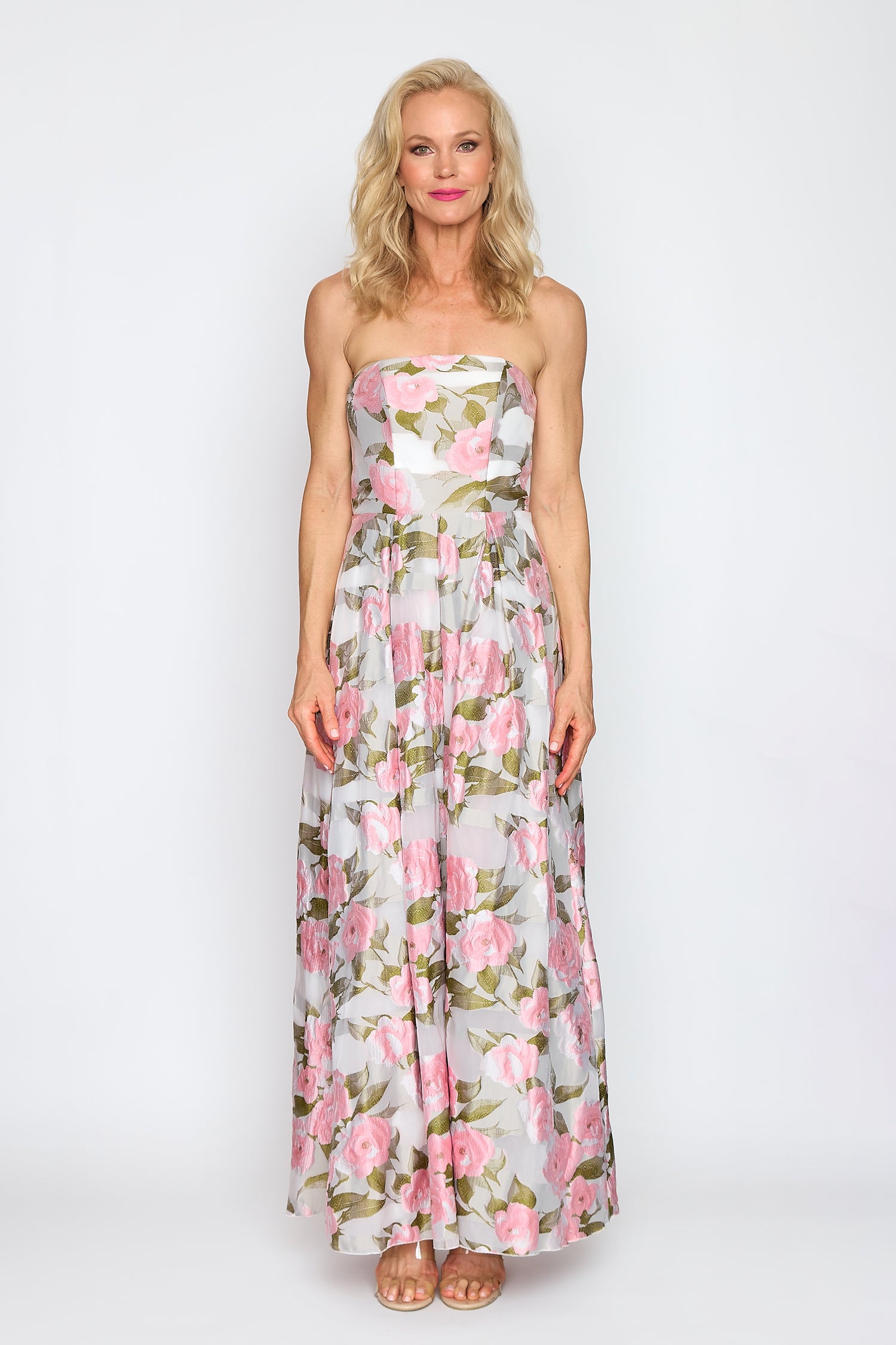 Spring Rose Strapless Dress