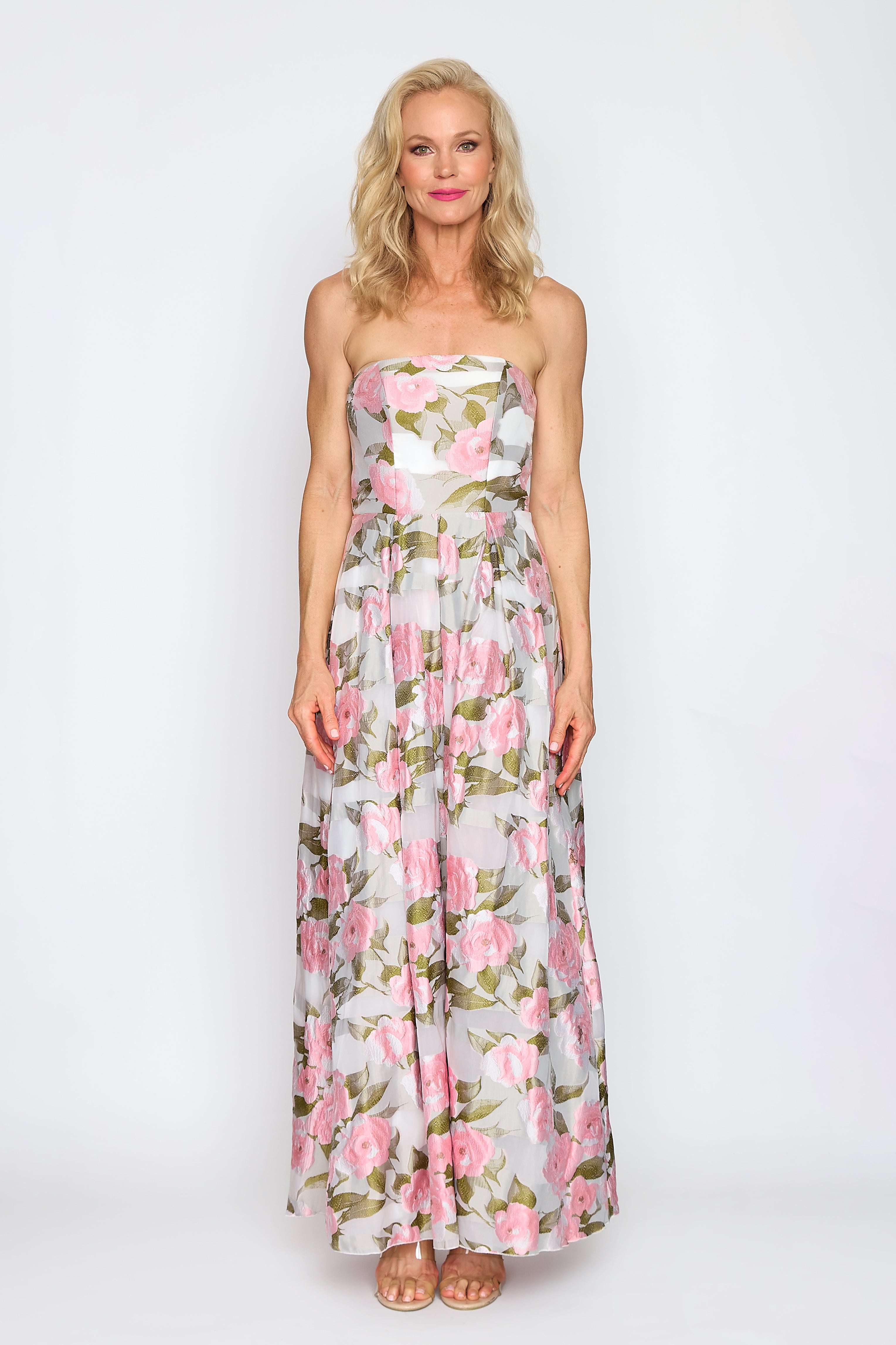 Spring Rose Strapless Dress
