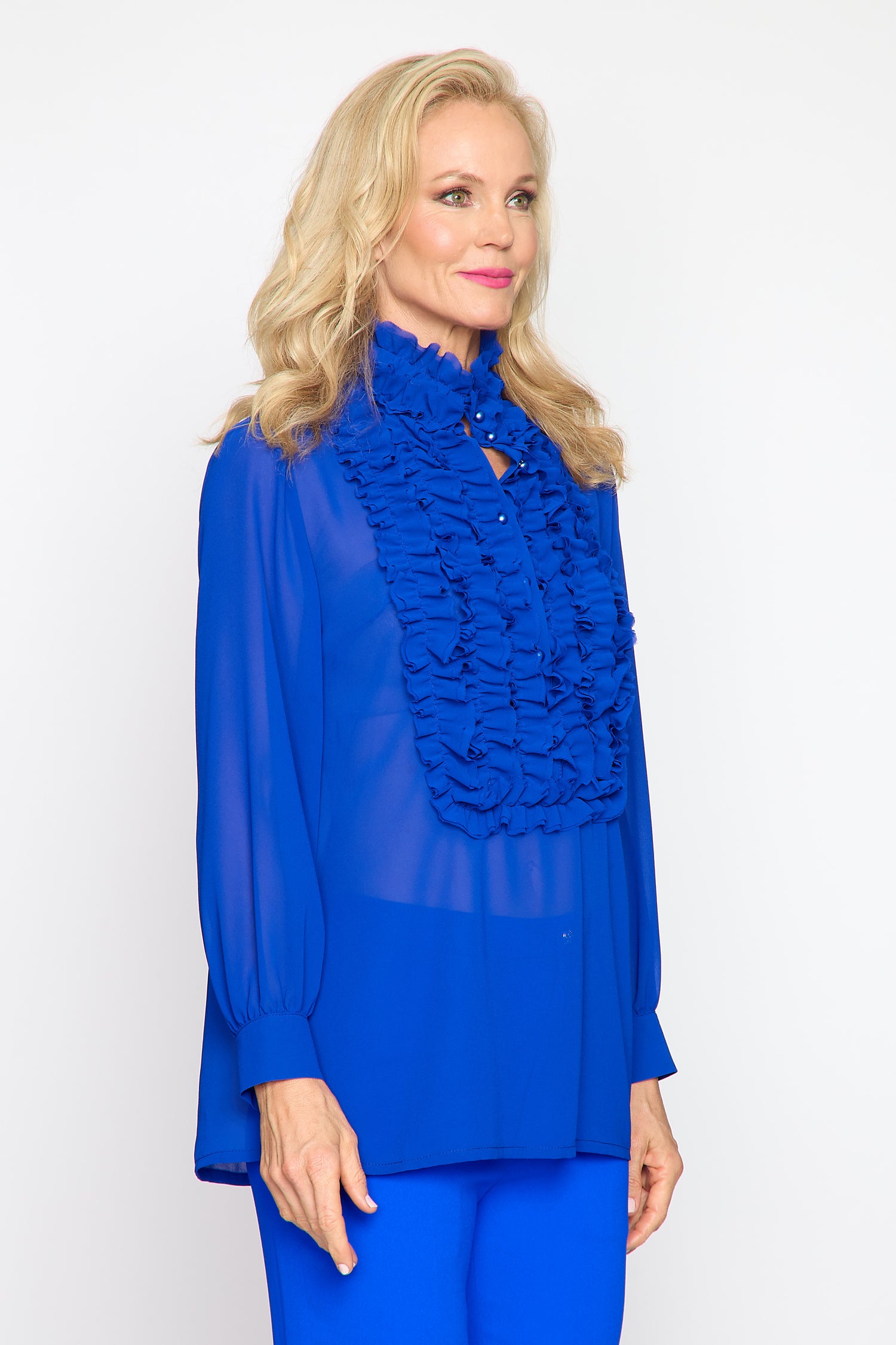 Iconic Frill Blouse (Blue)