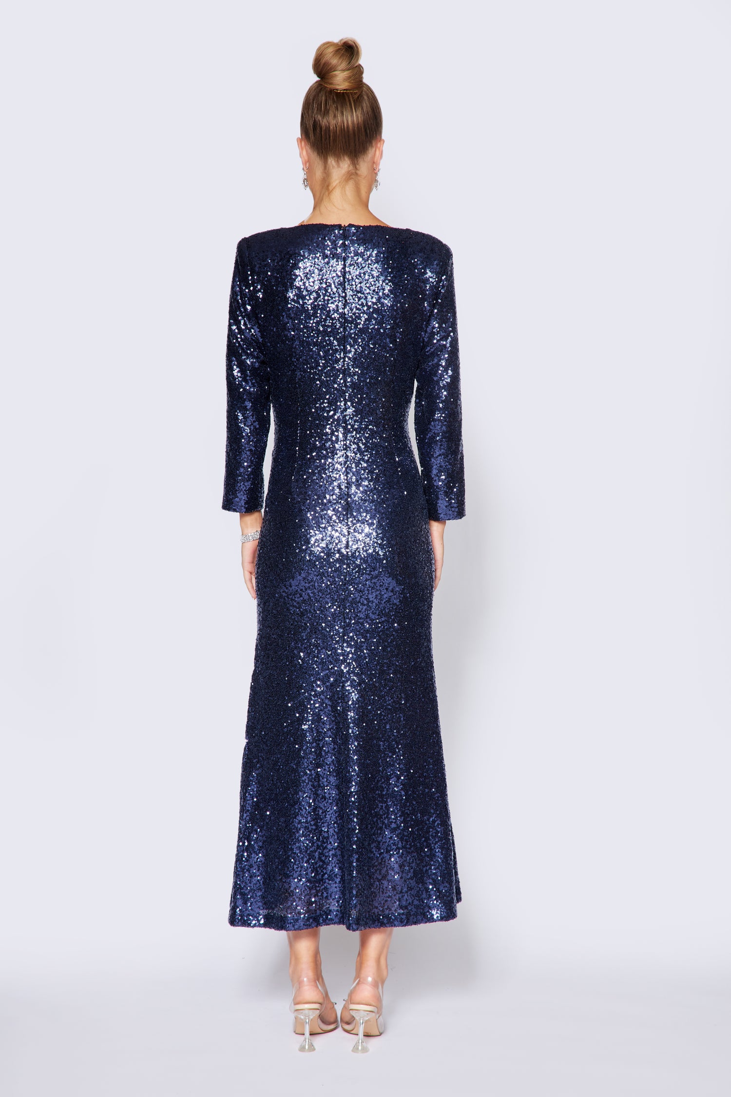 Navy Sequin Gown