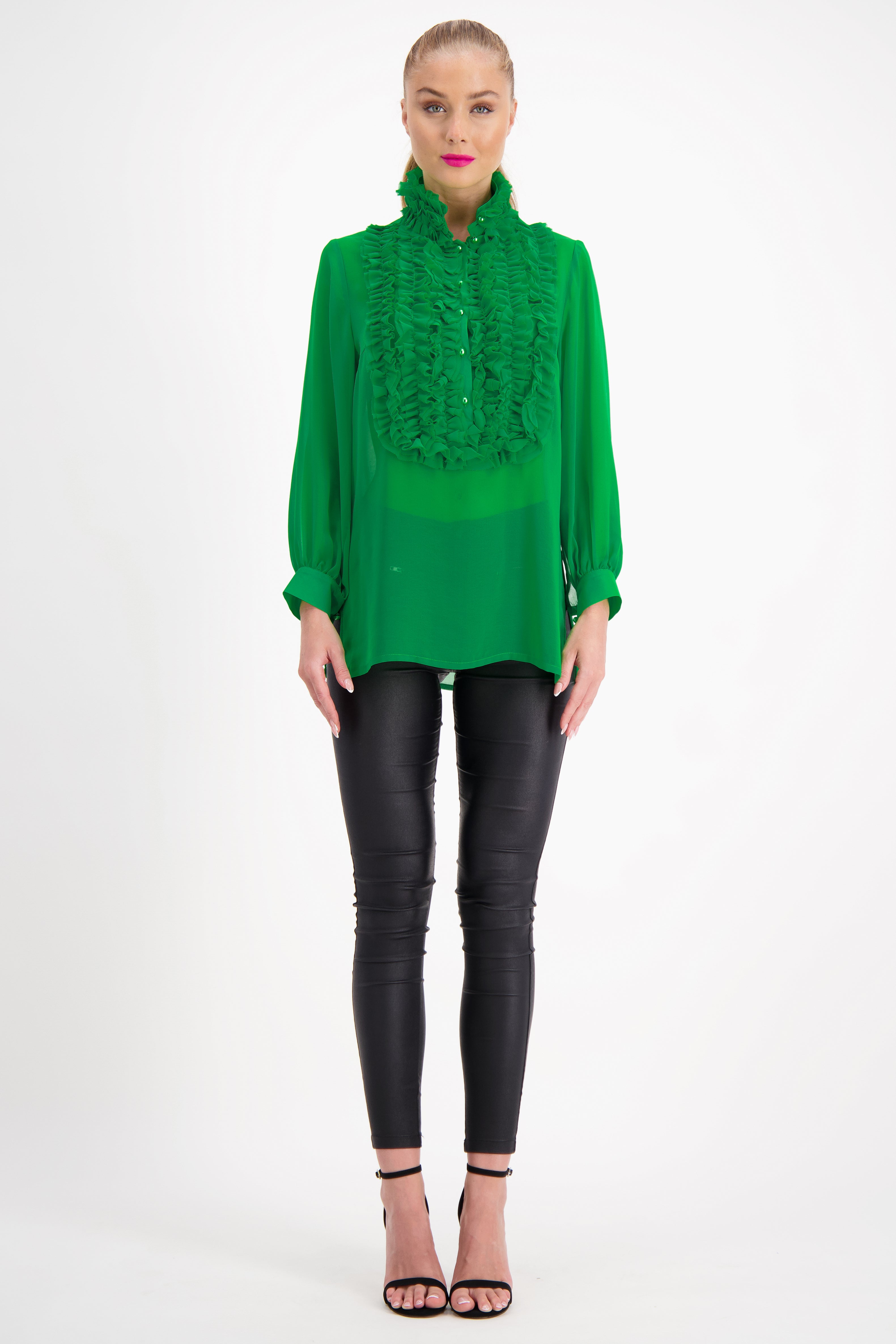 Iconic Frill Blouse (Greens)