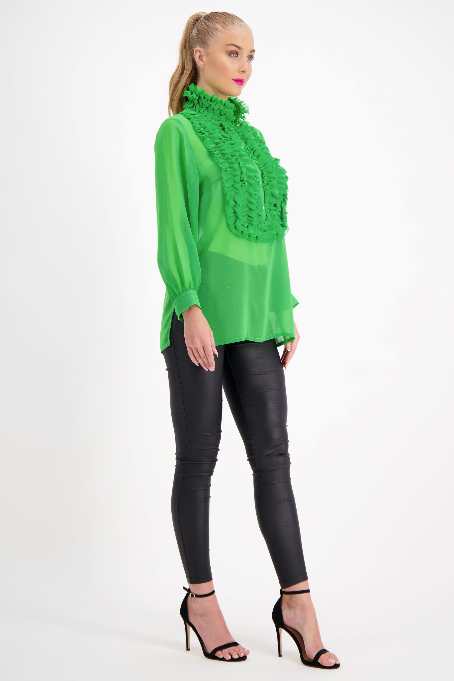 Iconic Frill Blouse (Greens)