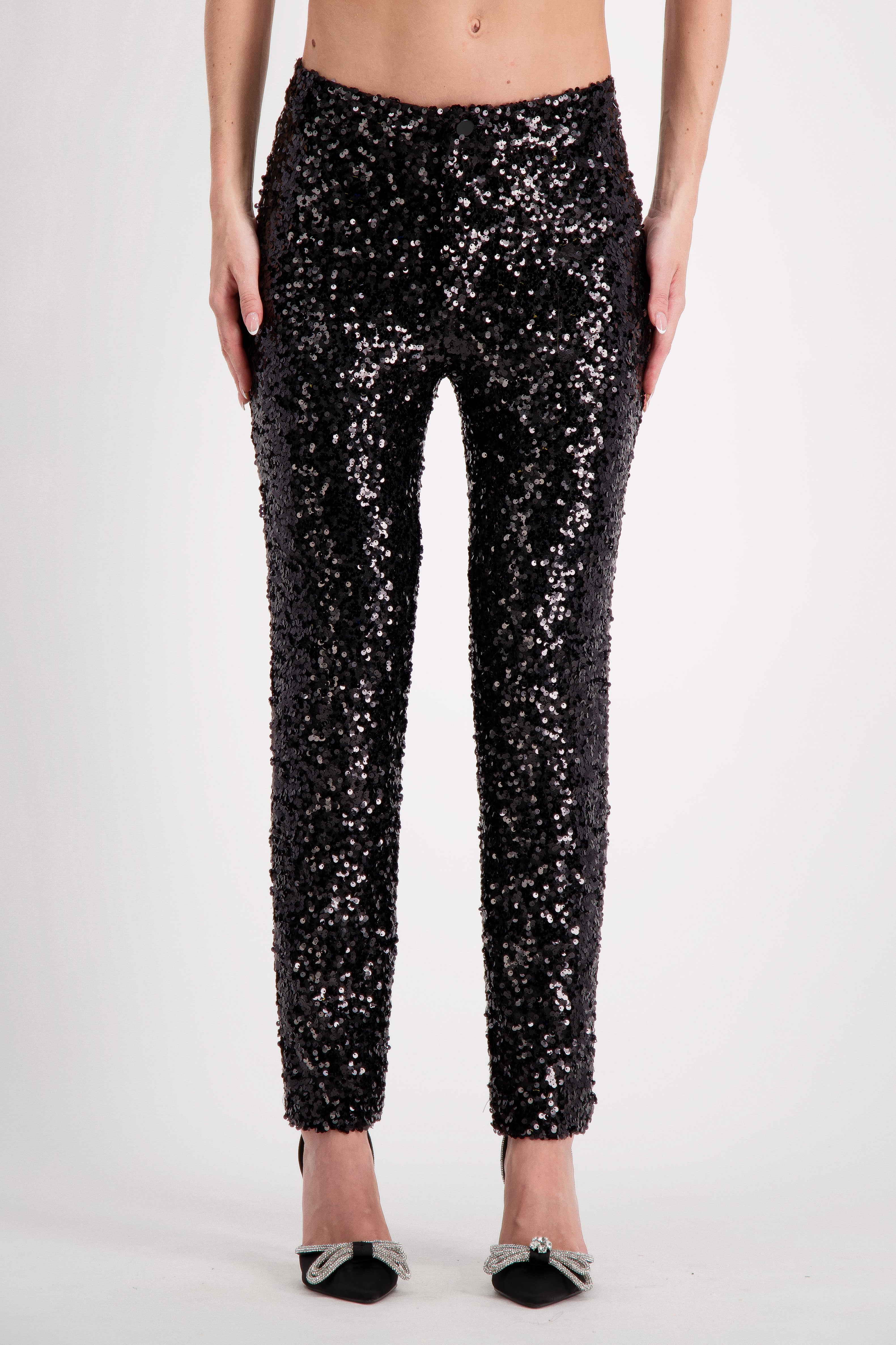 Black Sequin Tux Pant