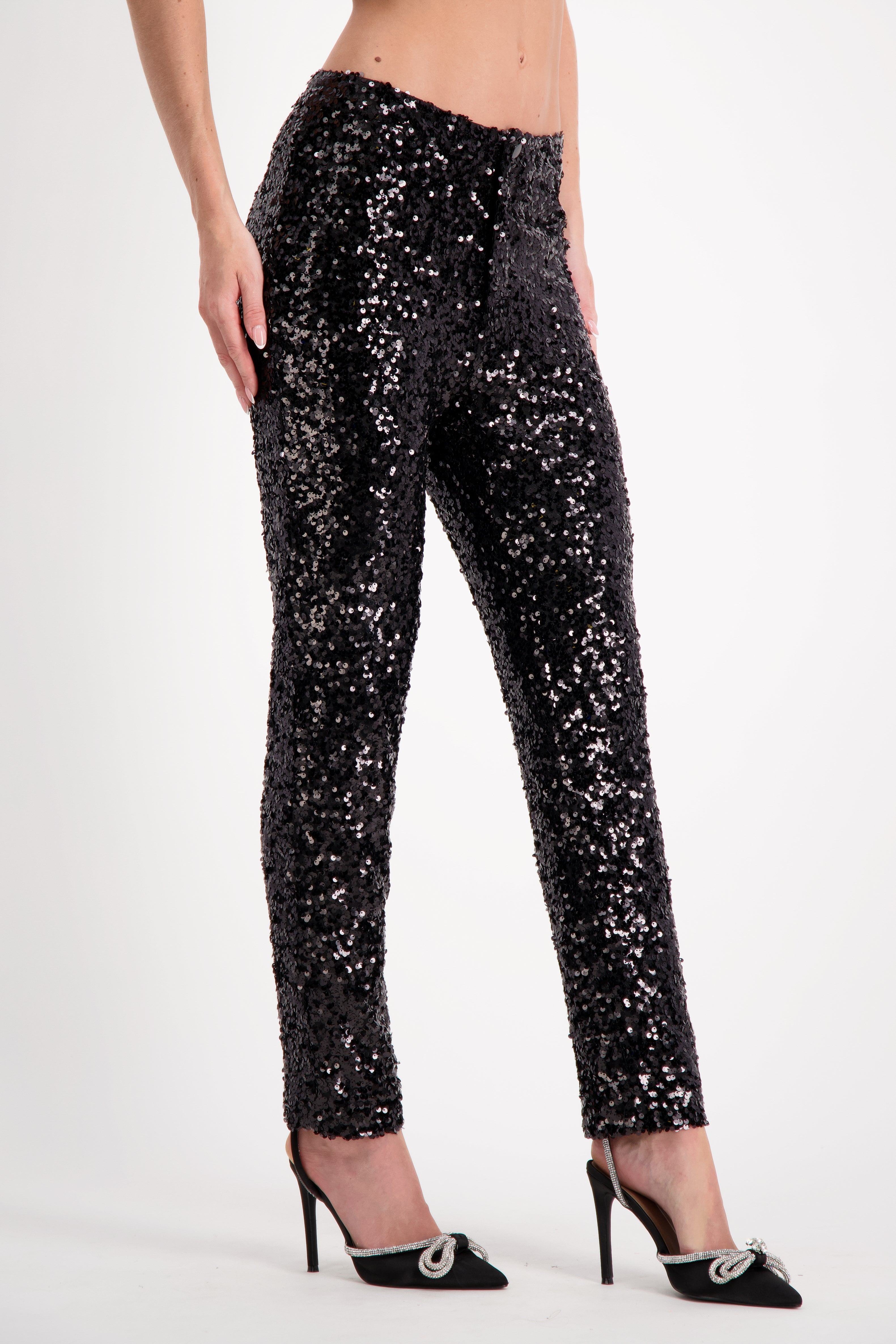 Black Sequin Tux Pant