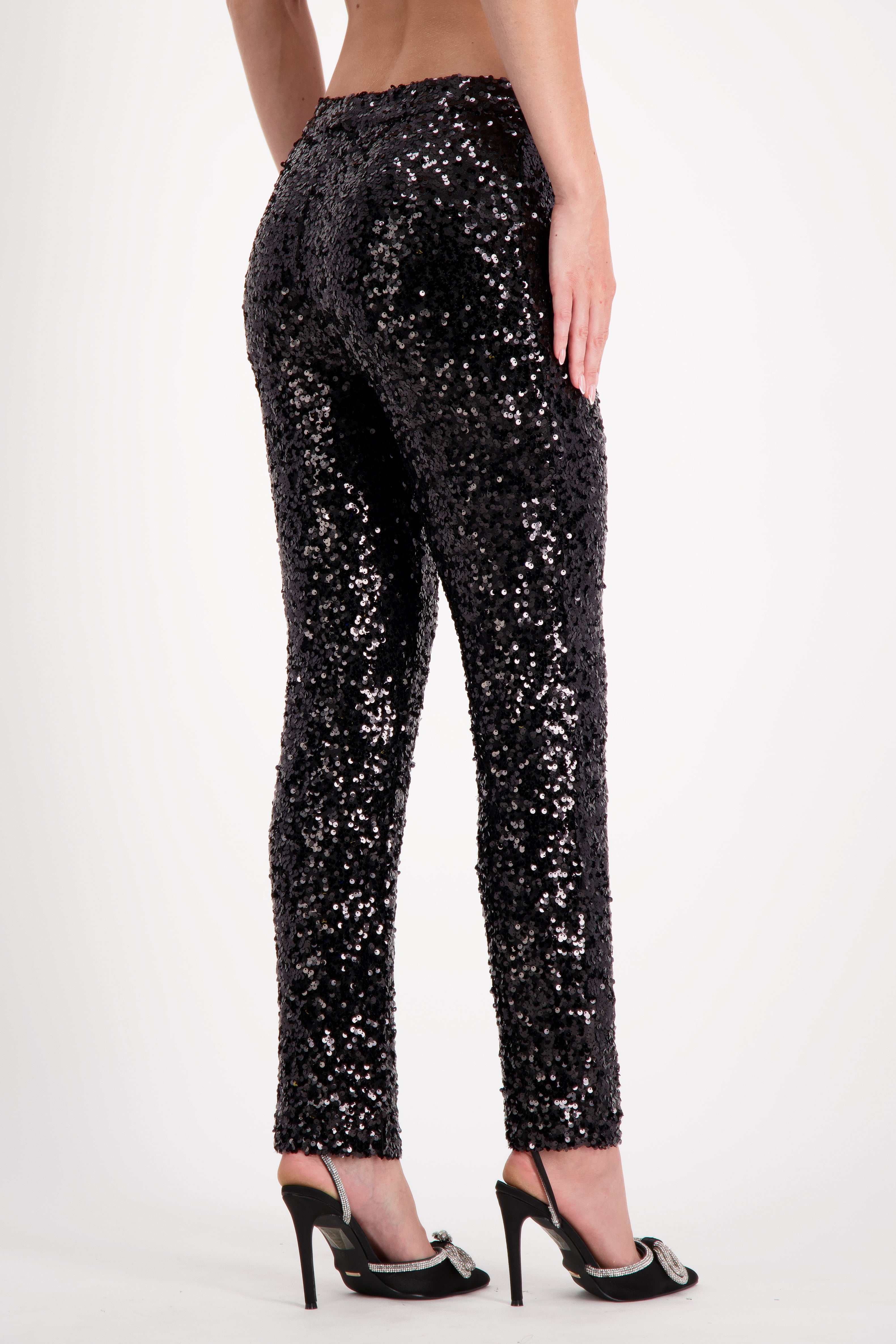 Black Sequin Tux Pant