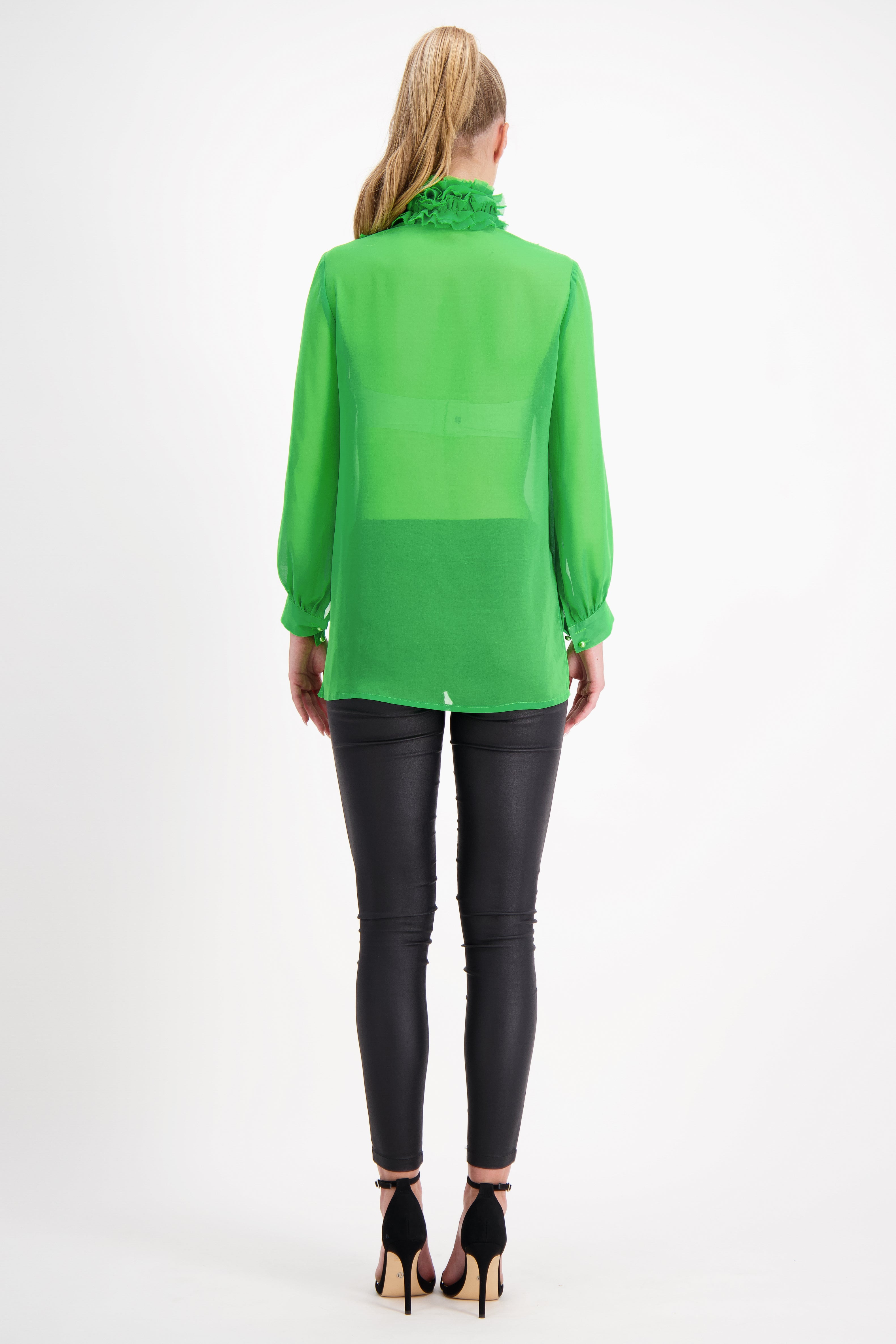 Iconic Frill Blouse (Greens)