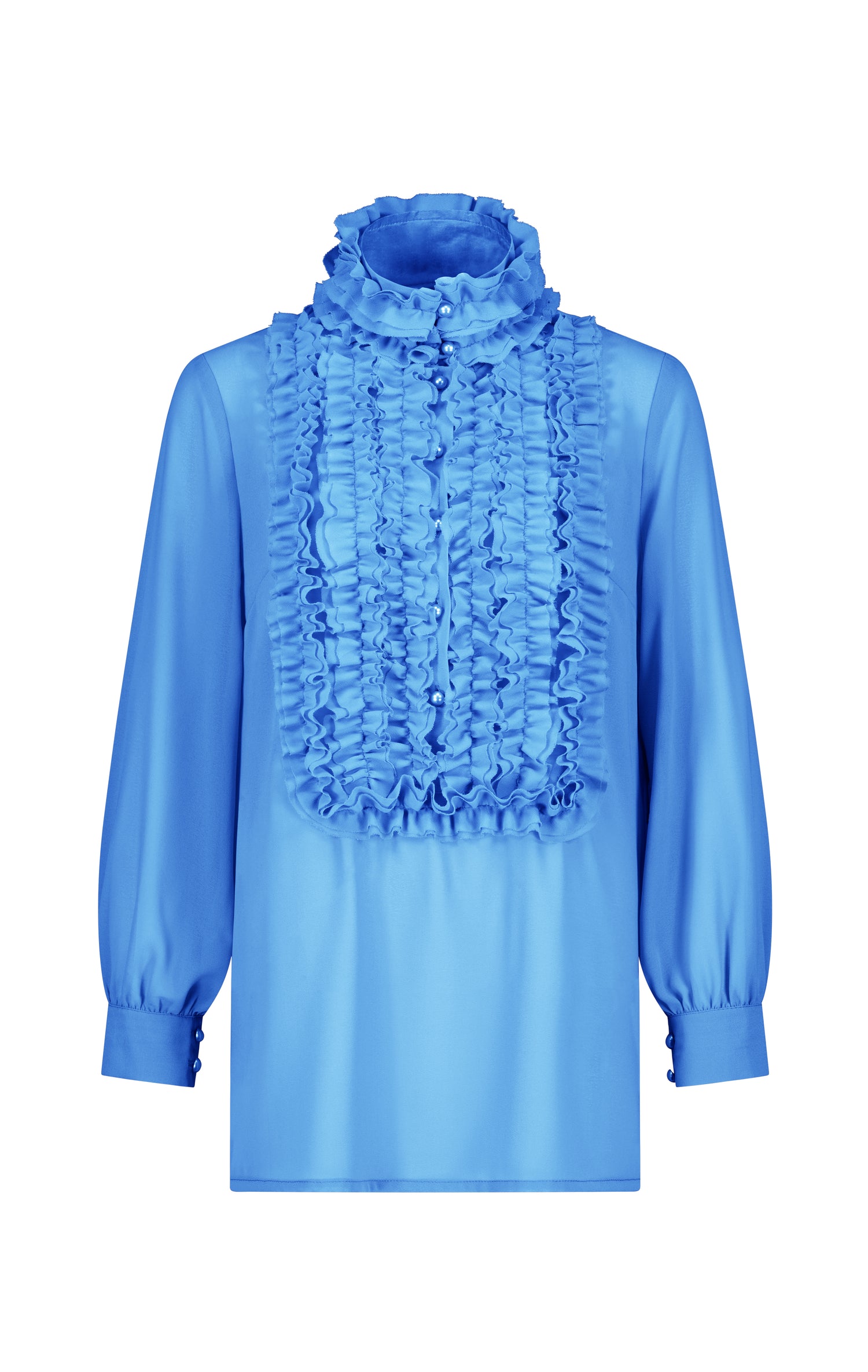 Iconic Frill Blouse (Blue)