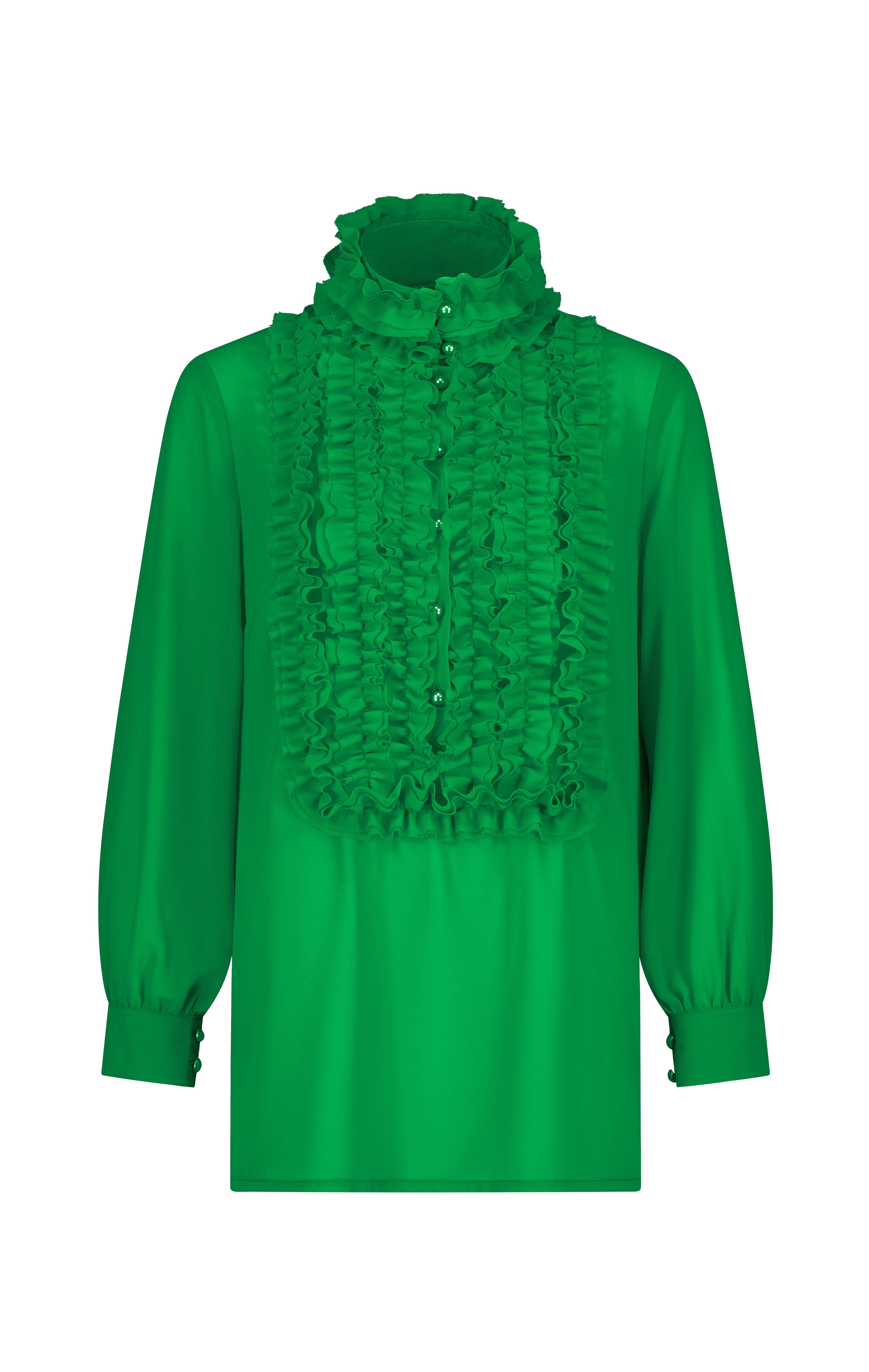 Iconic Frill Blouse (Greens)