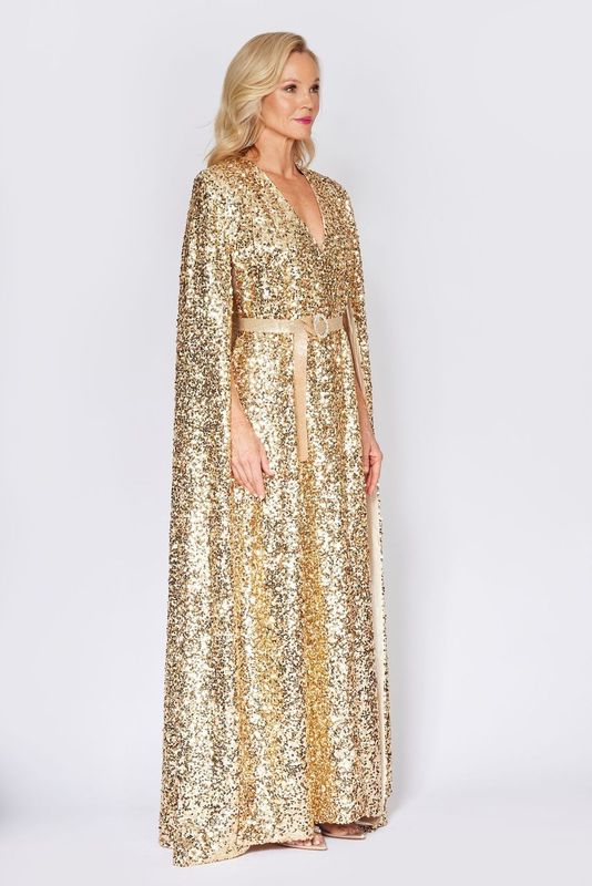 Gold Gala Sequin Cape