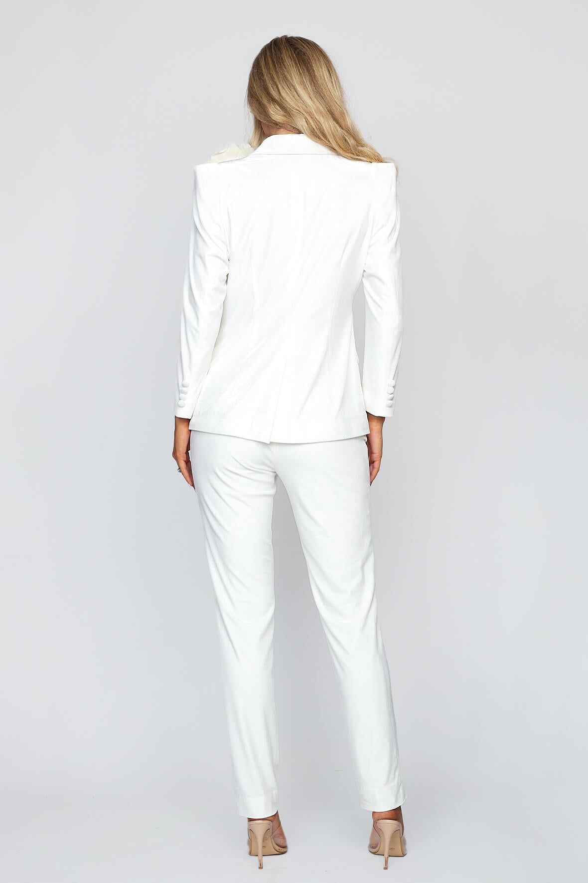 White Velvet Tux Jacket and White Velvet Classic Pant