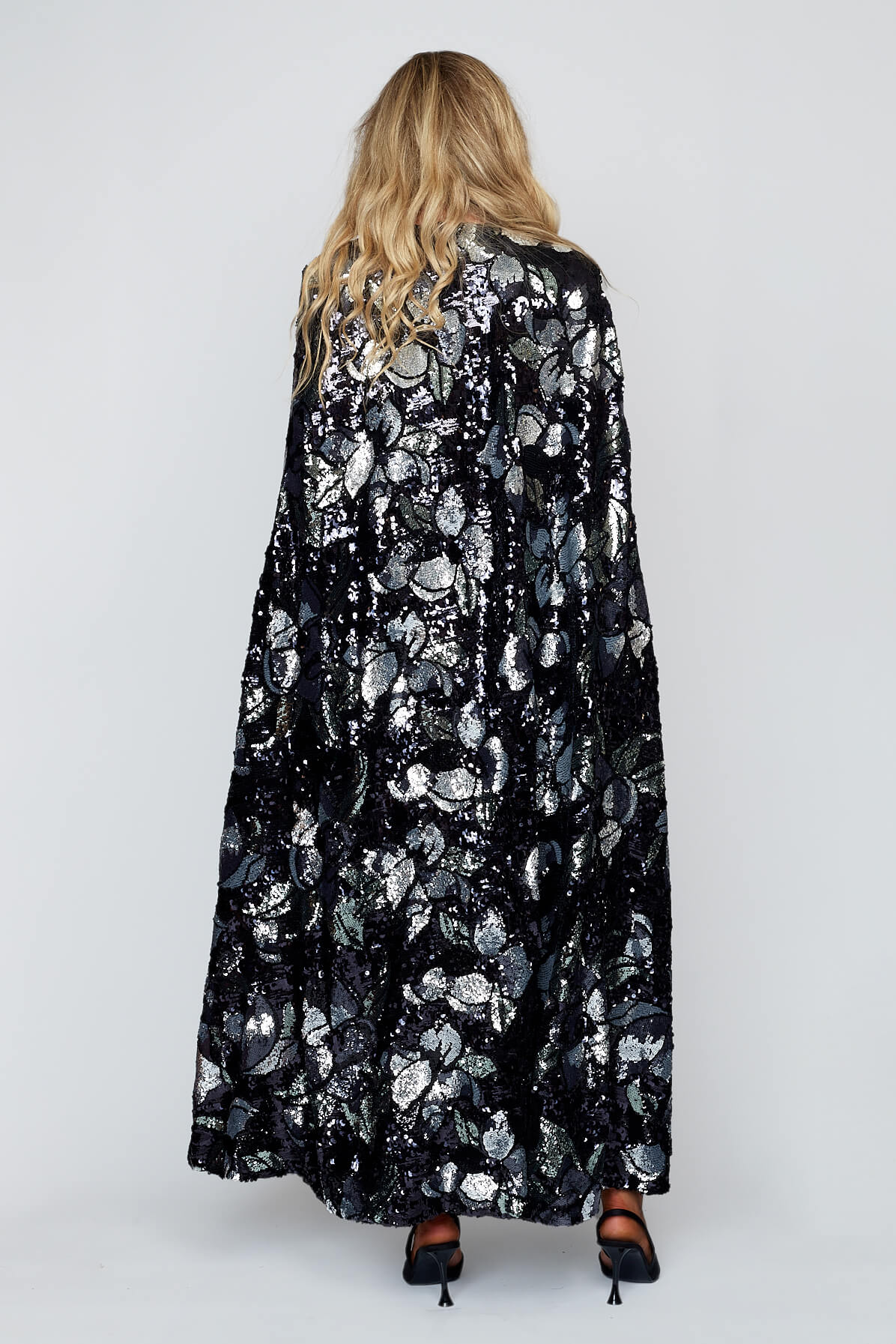 Sequin Gala Cape and Sequin Slip Dress