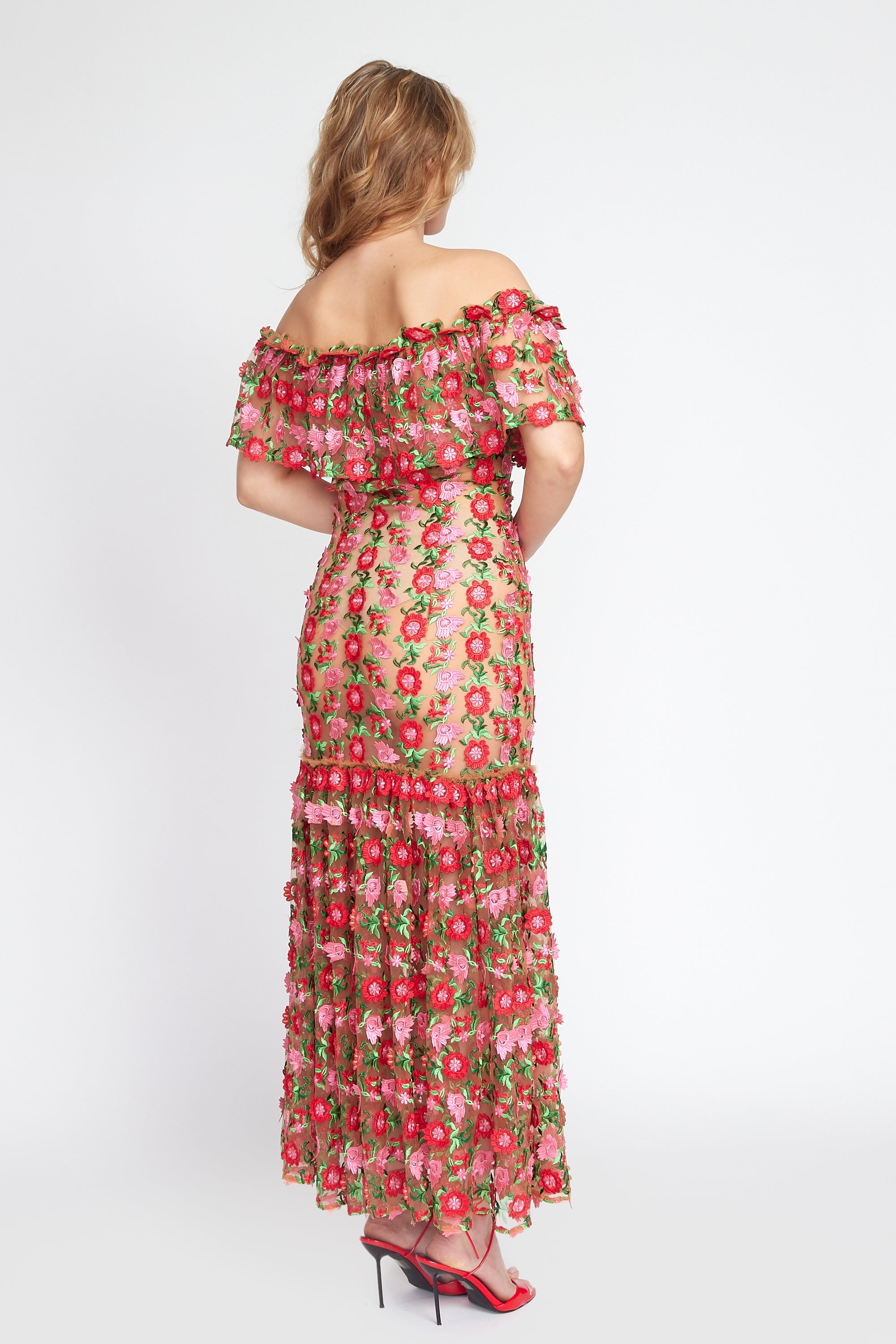 Lipstick/Red Off Shoulder Salsa Dress