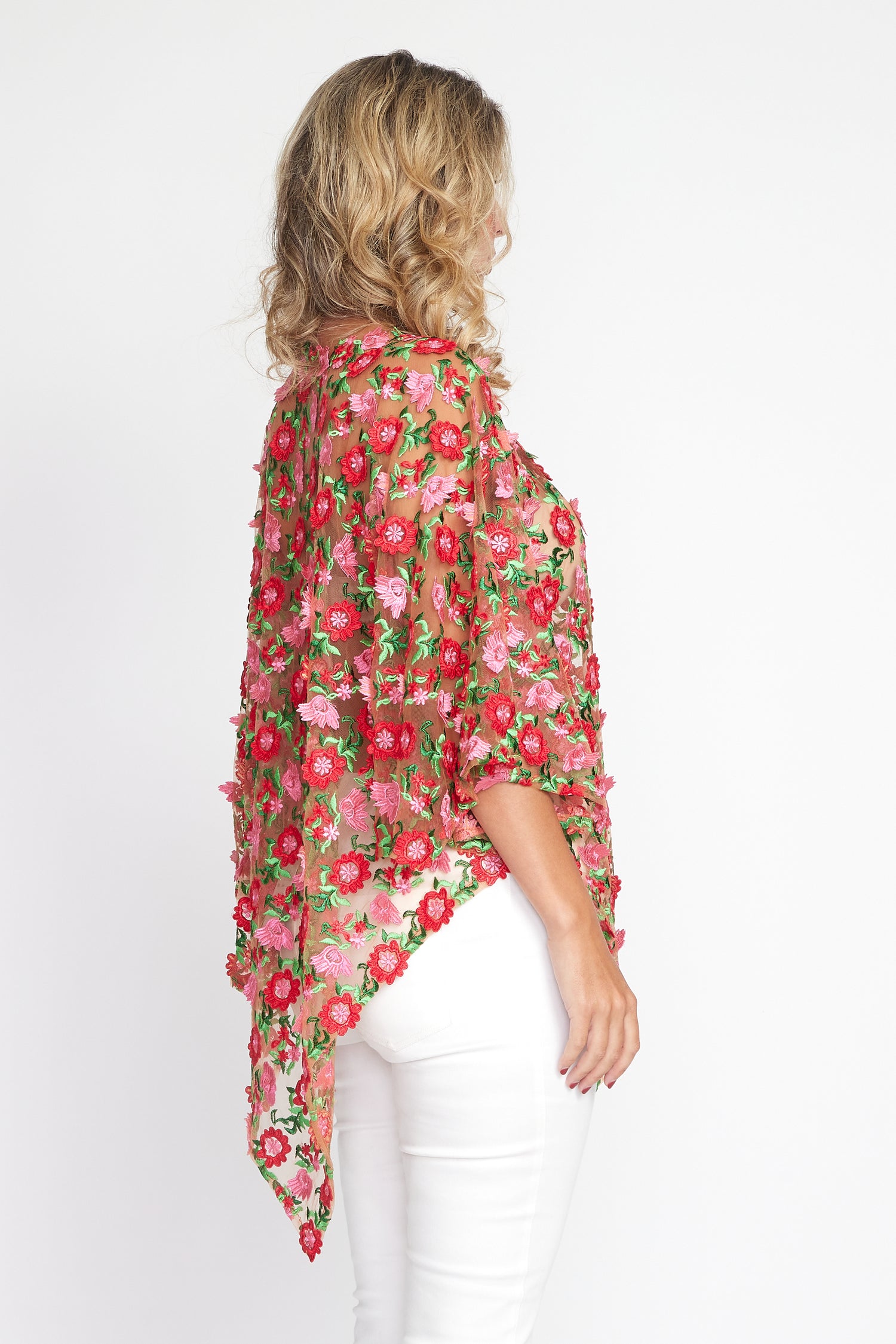 Lipstick / Red Poncho Top