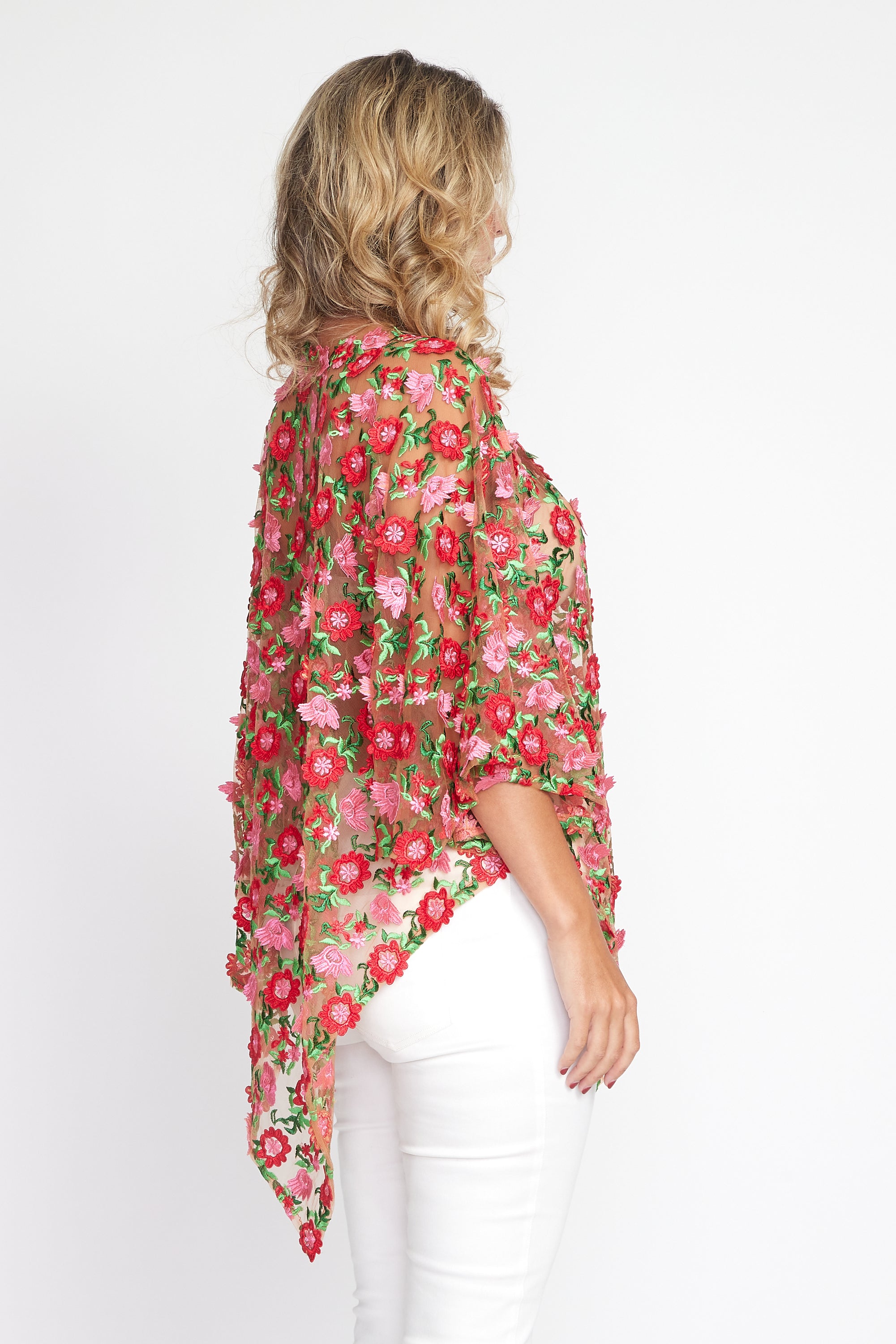 Lipstick / Red Poncho Top