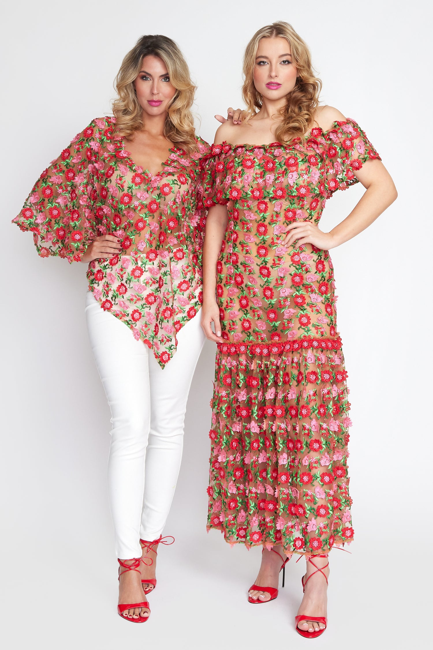 Lipstick / Red Poncho Top