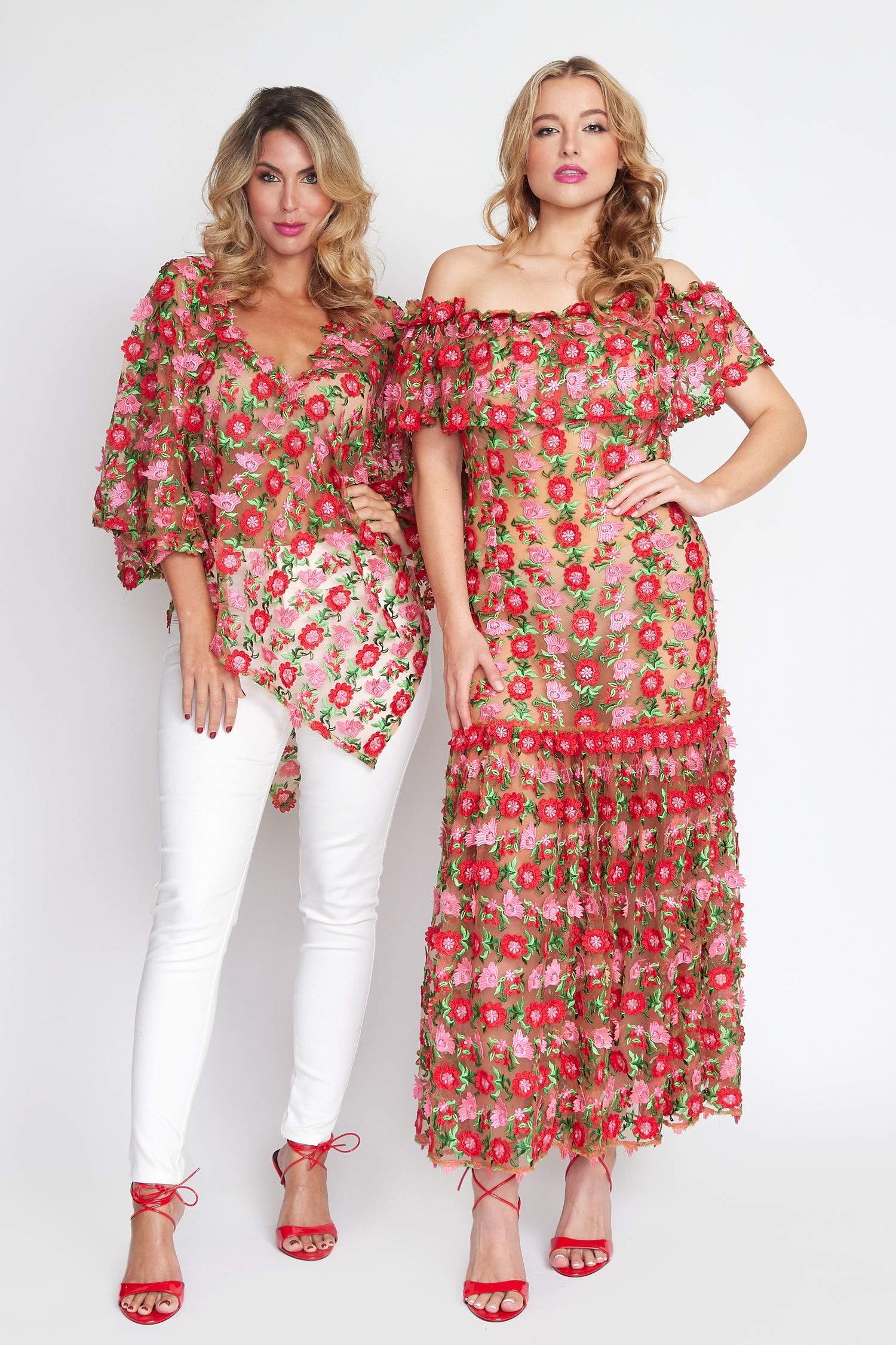 Lipstick/Red Off Shoulder Salsa Dress