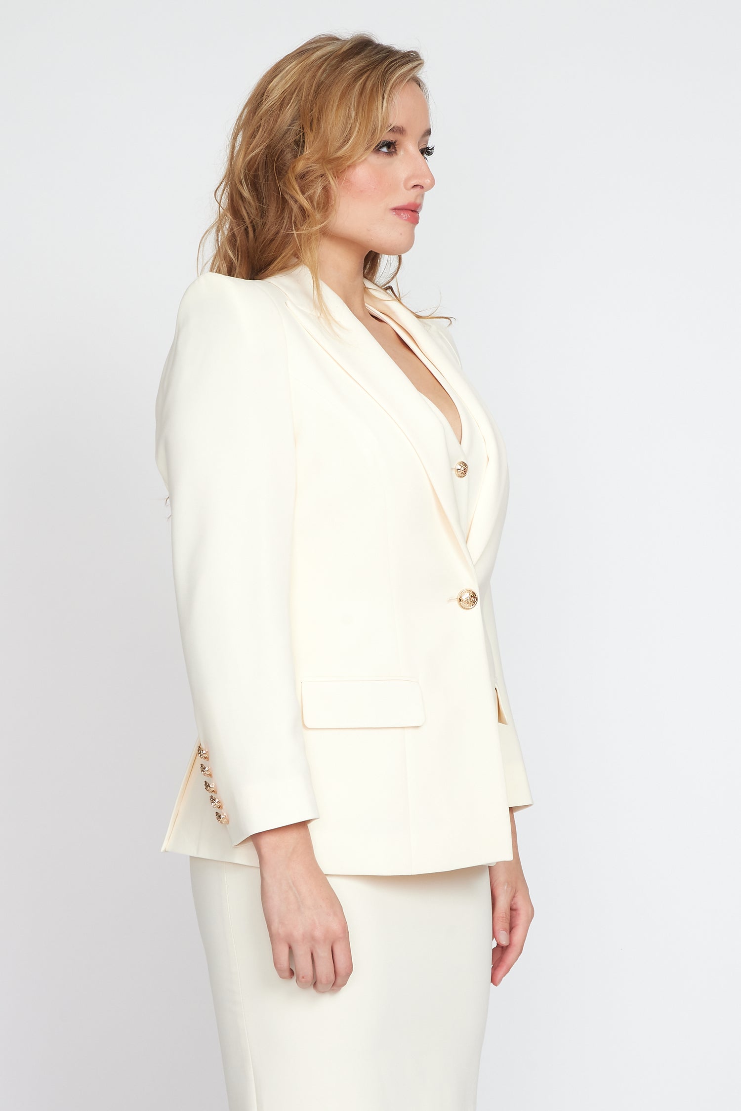 Cream Corporate Jacket
