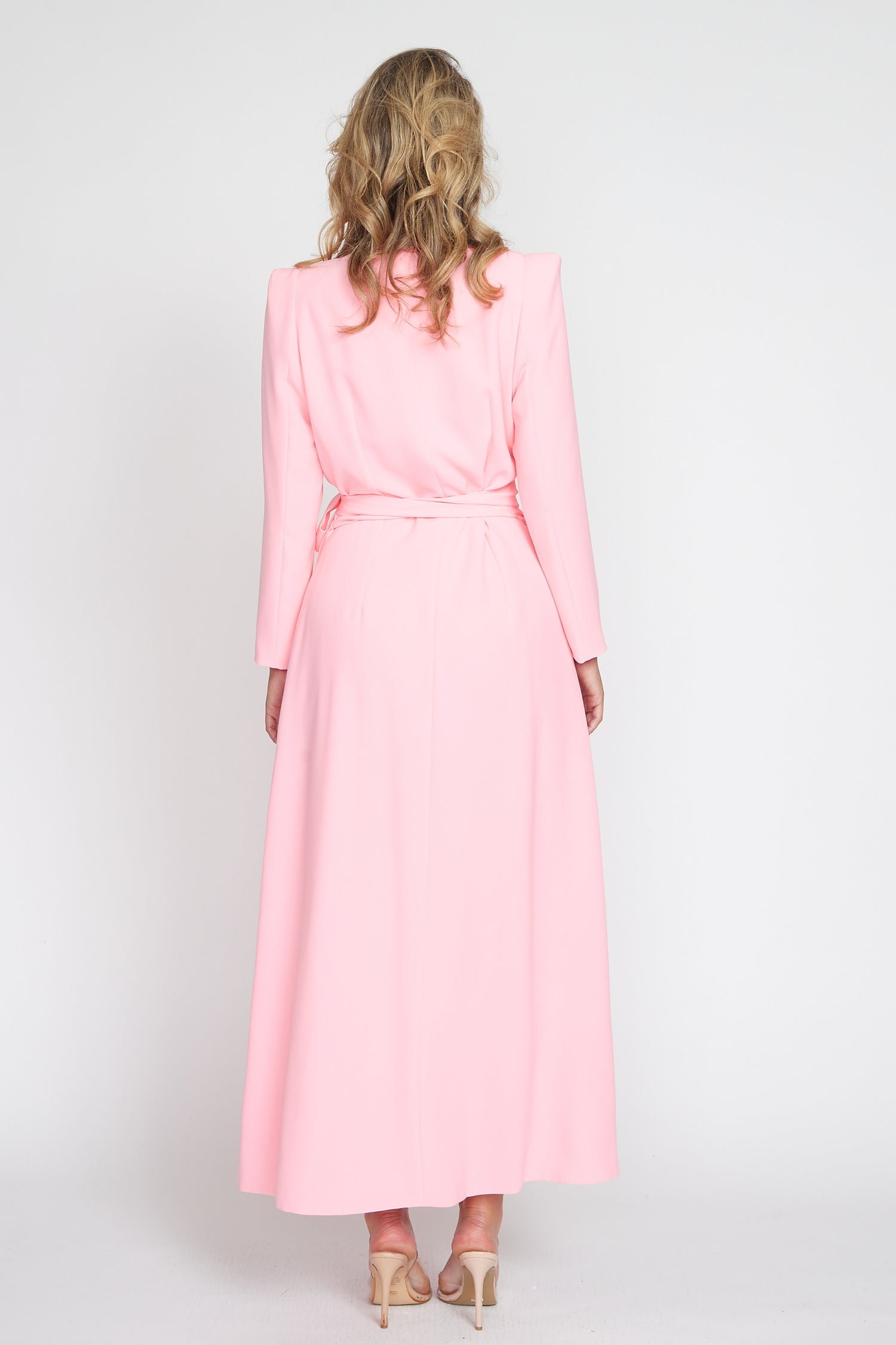 Bubble Gum Pink Corporate Wrap Dress