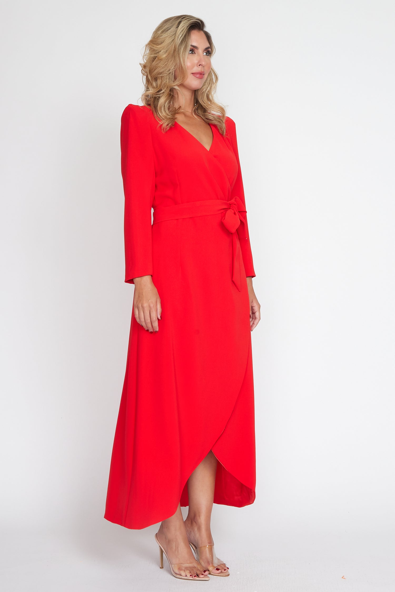 Red Corporate Wrap Dress