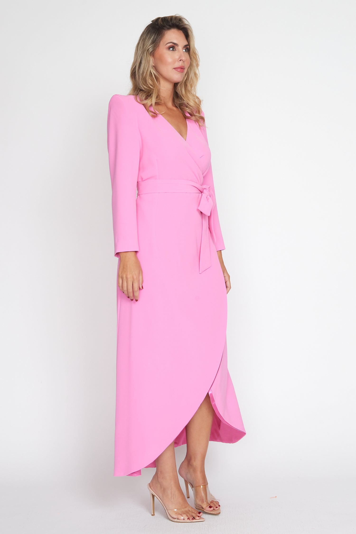 Musk Pink Corporate Wrap Dress