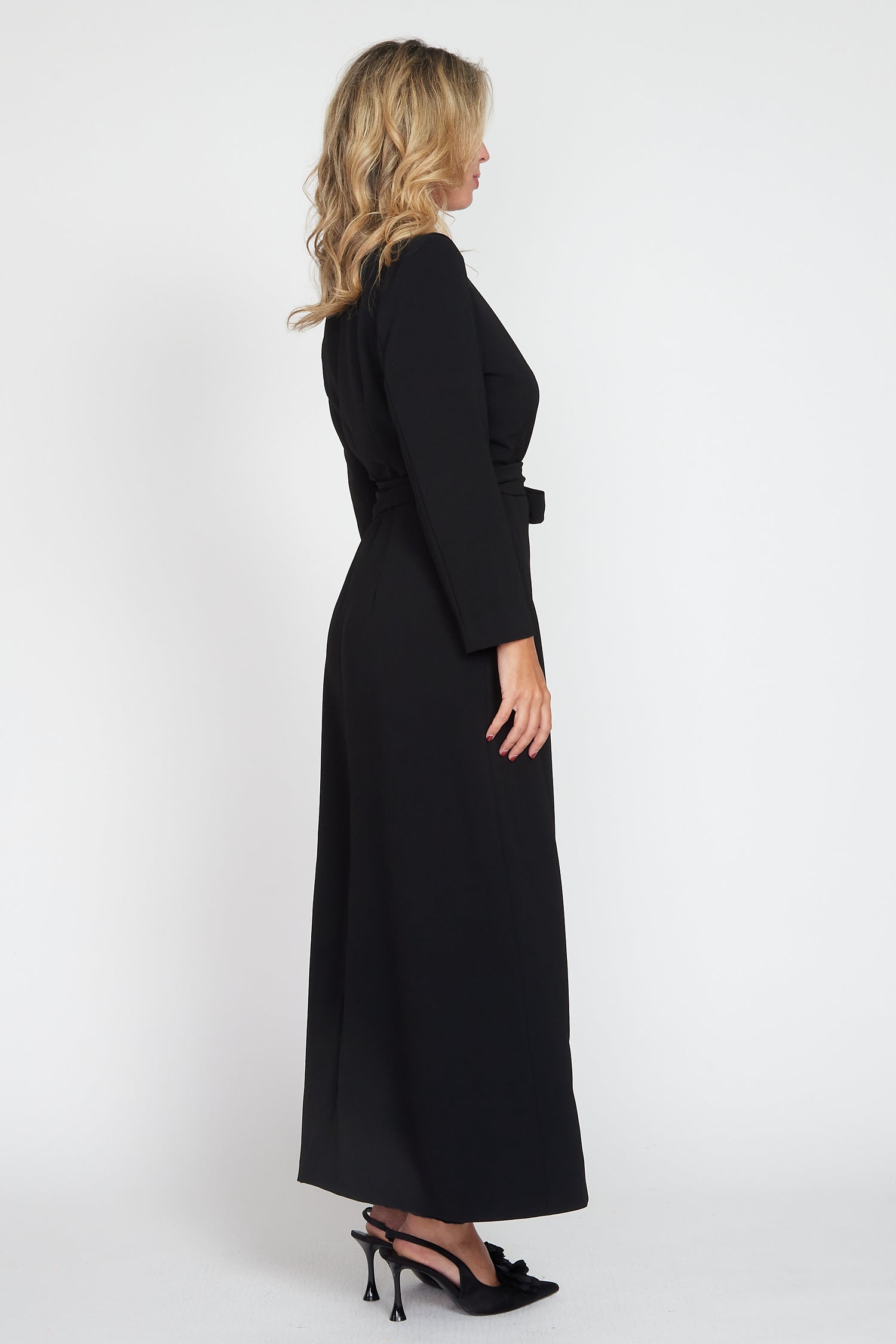 Black Corporate Wrap Dress