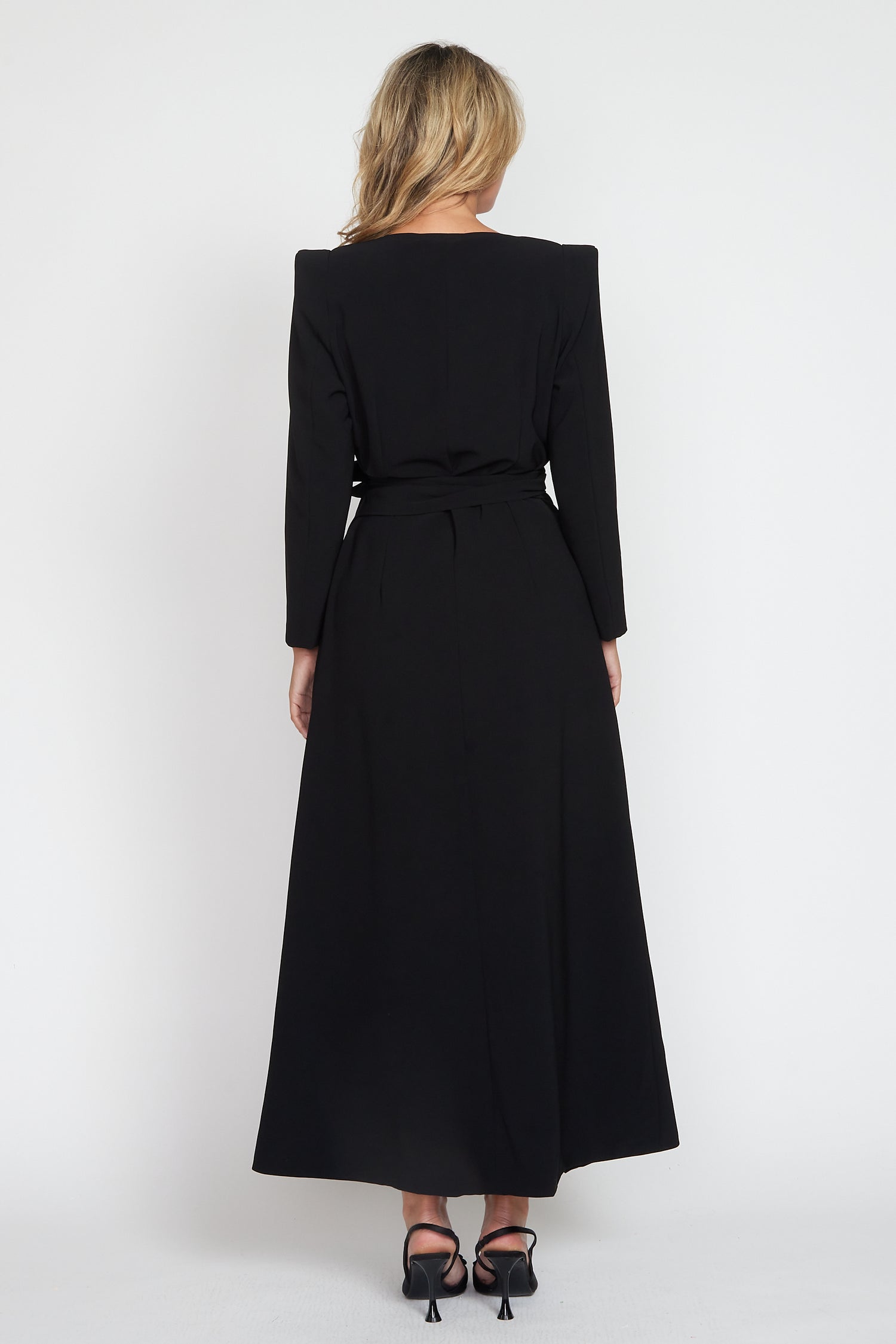 Black Corporate Wrap Dress