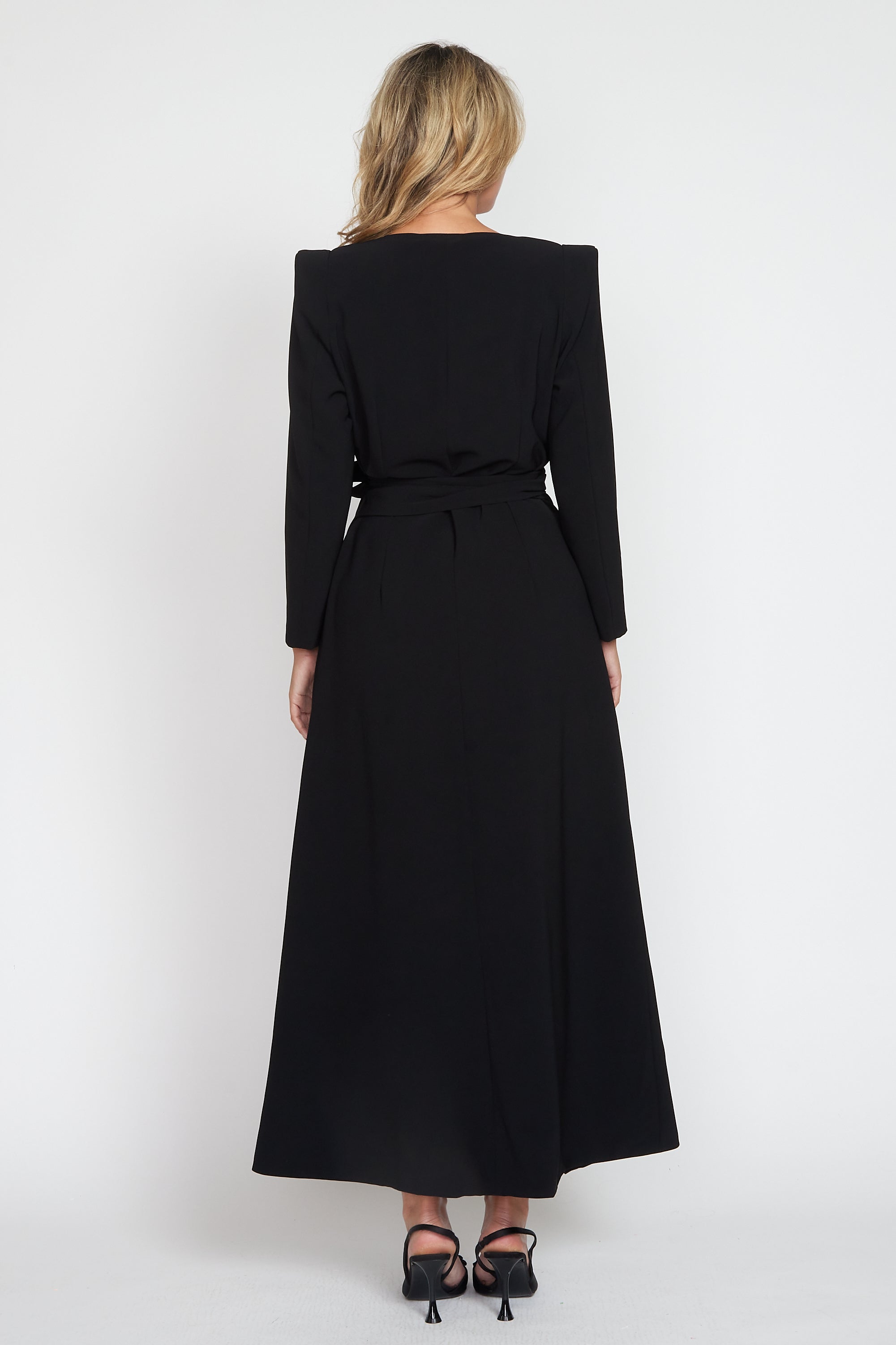 Black Corporate Wrap Dress