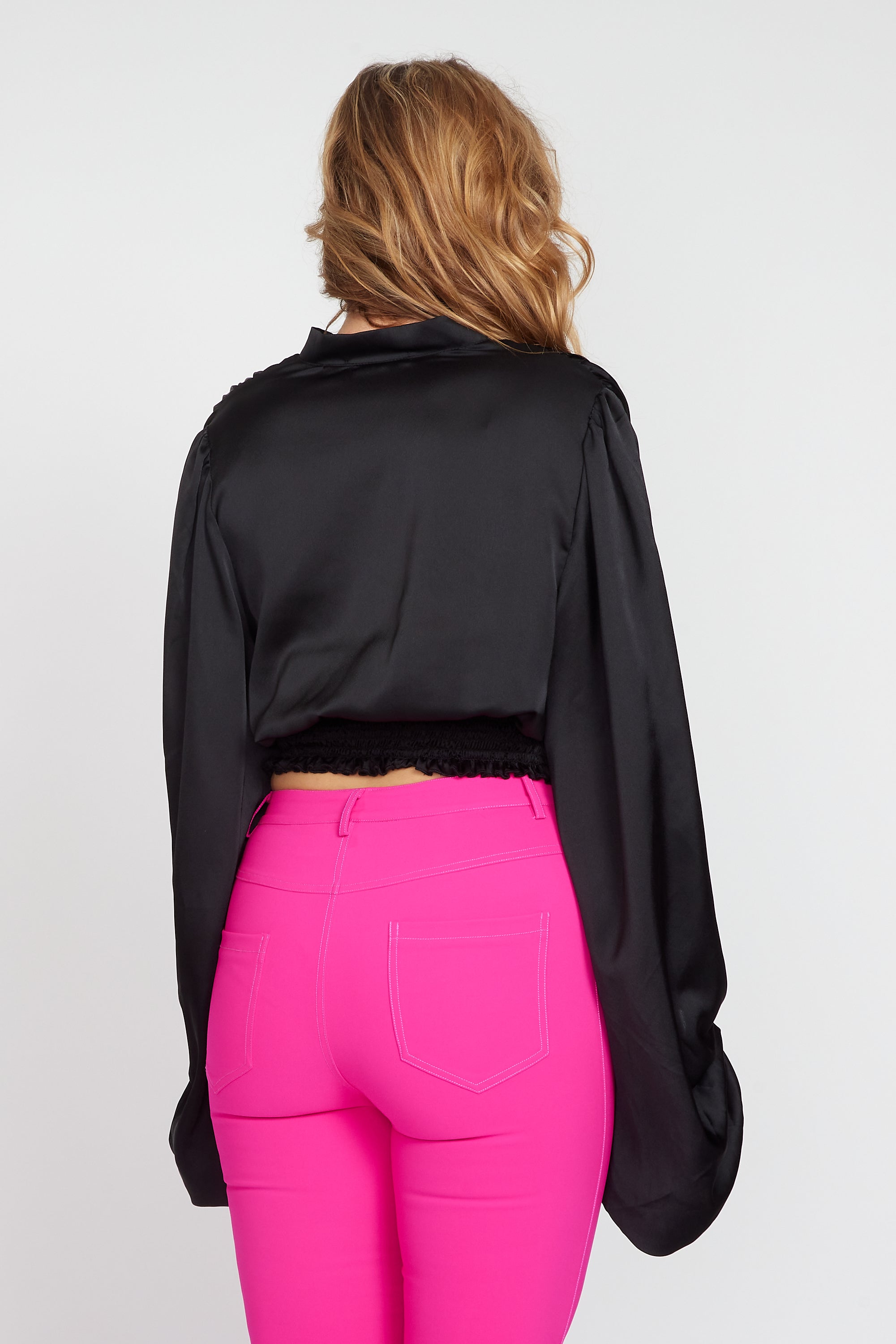 Black Bubble Sleve Top