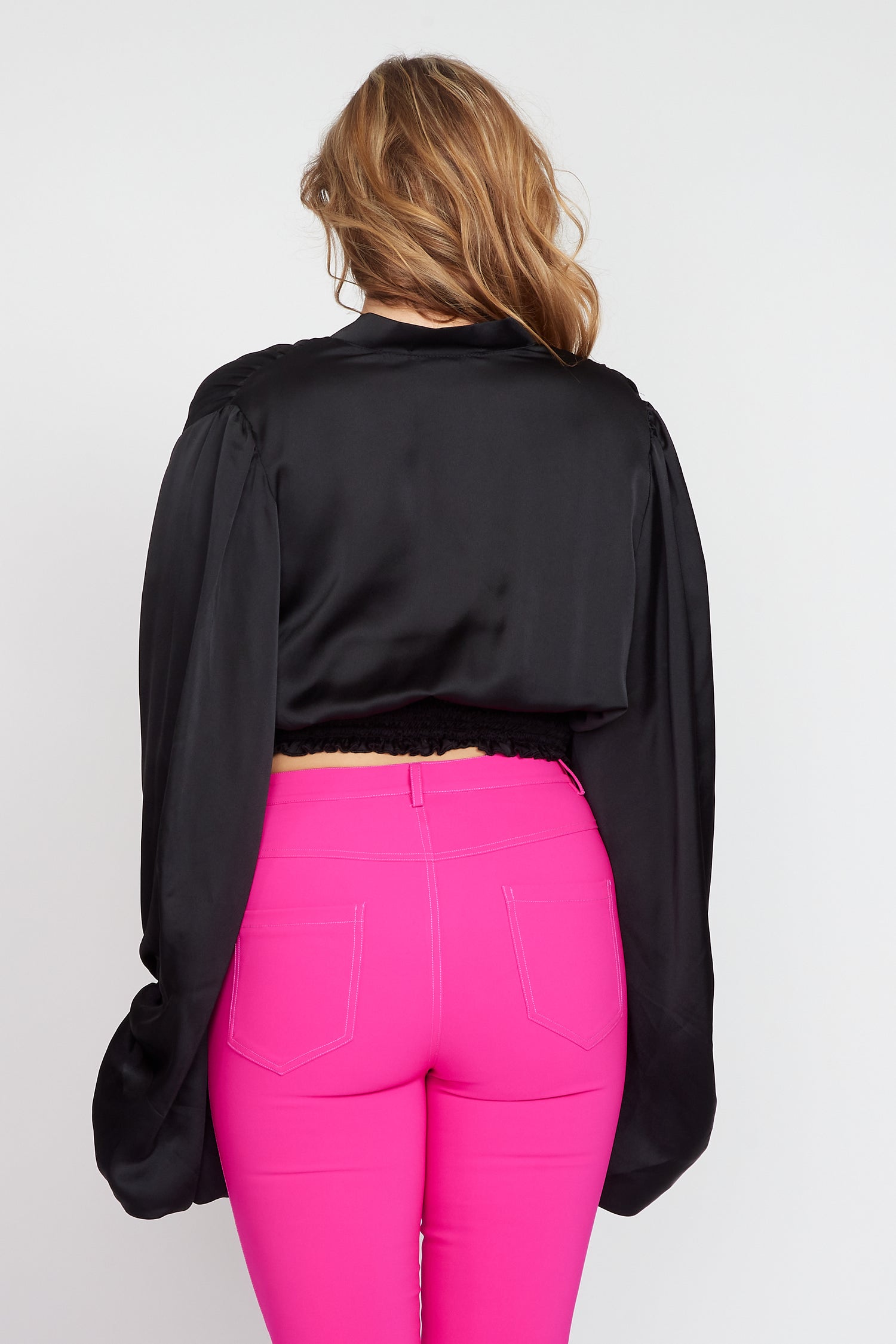 Black Bubble Sleve Top