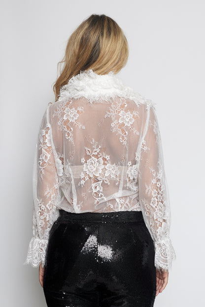Lace Iconic Frill Blouse