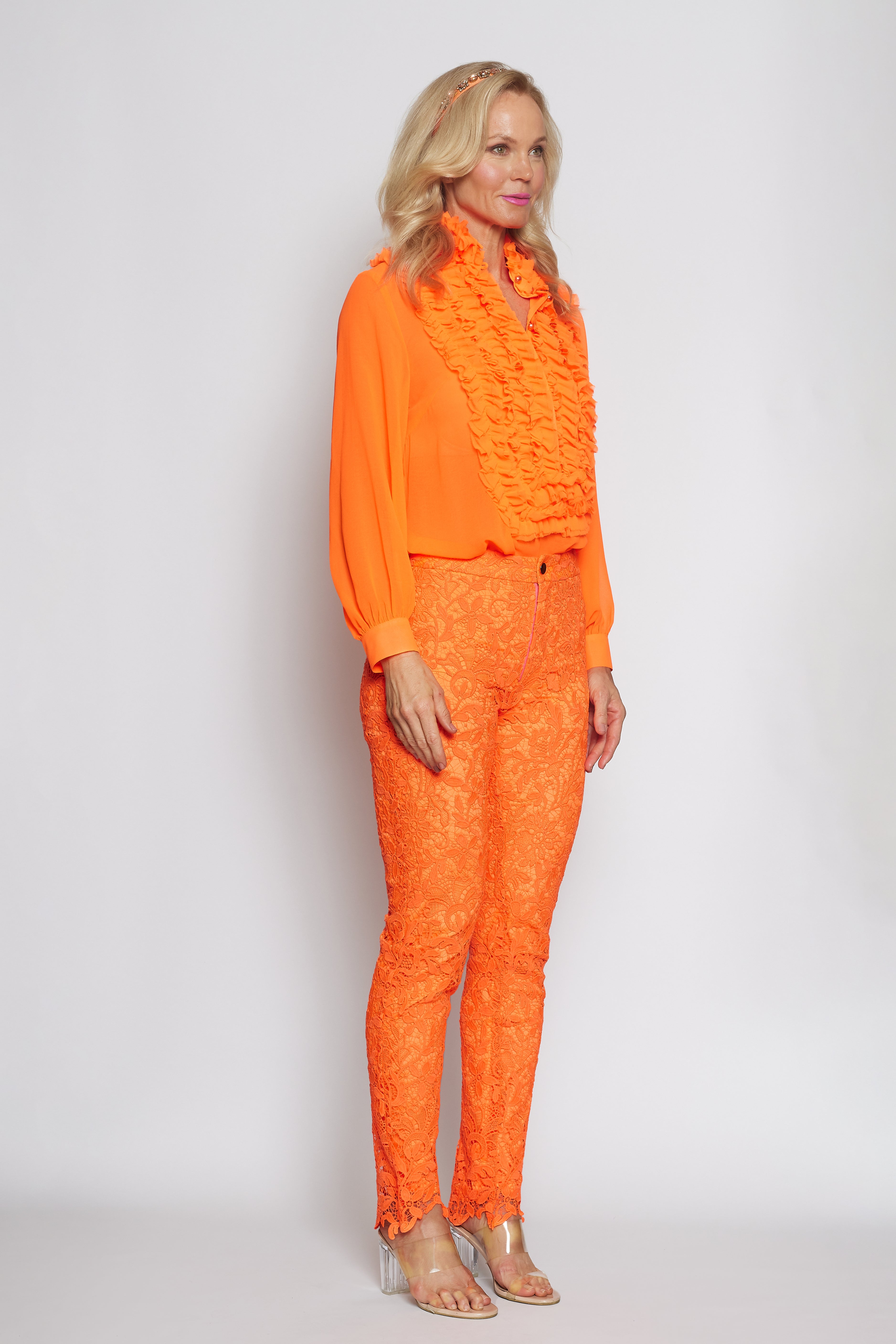 Neon Orange Lace Pant