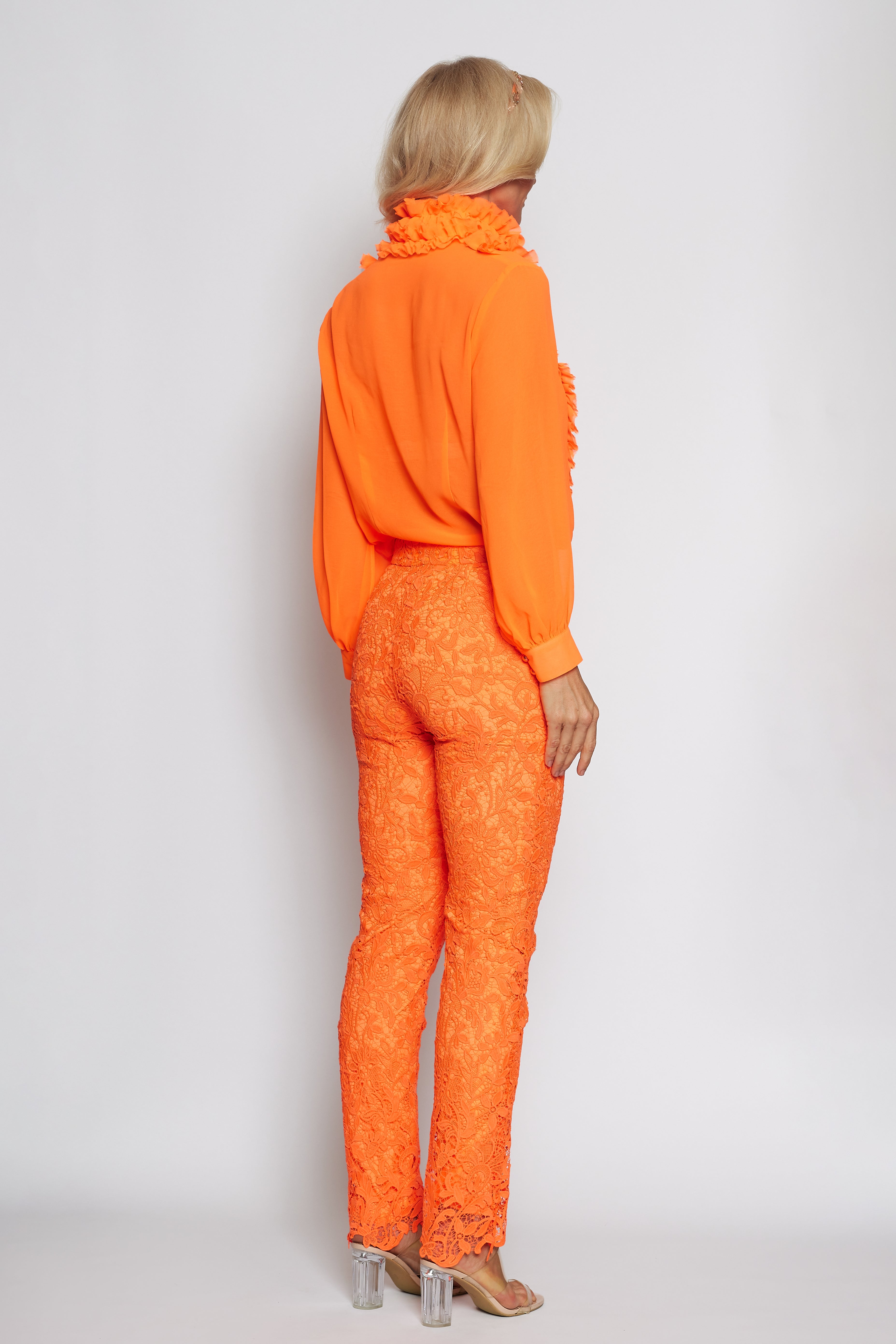 Neon Orange Lace Pant