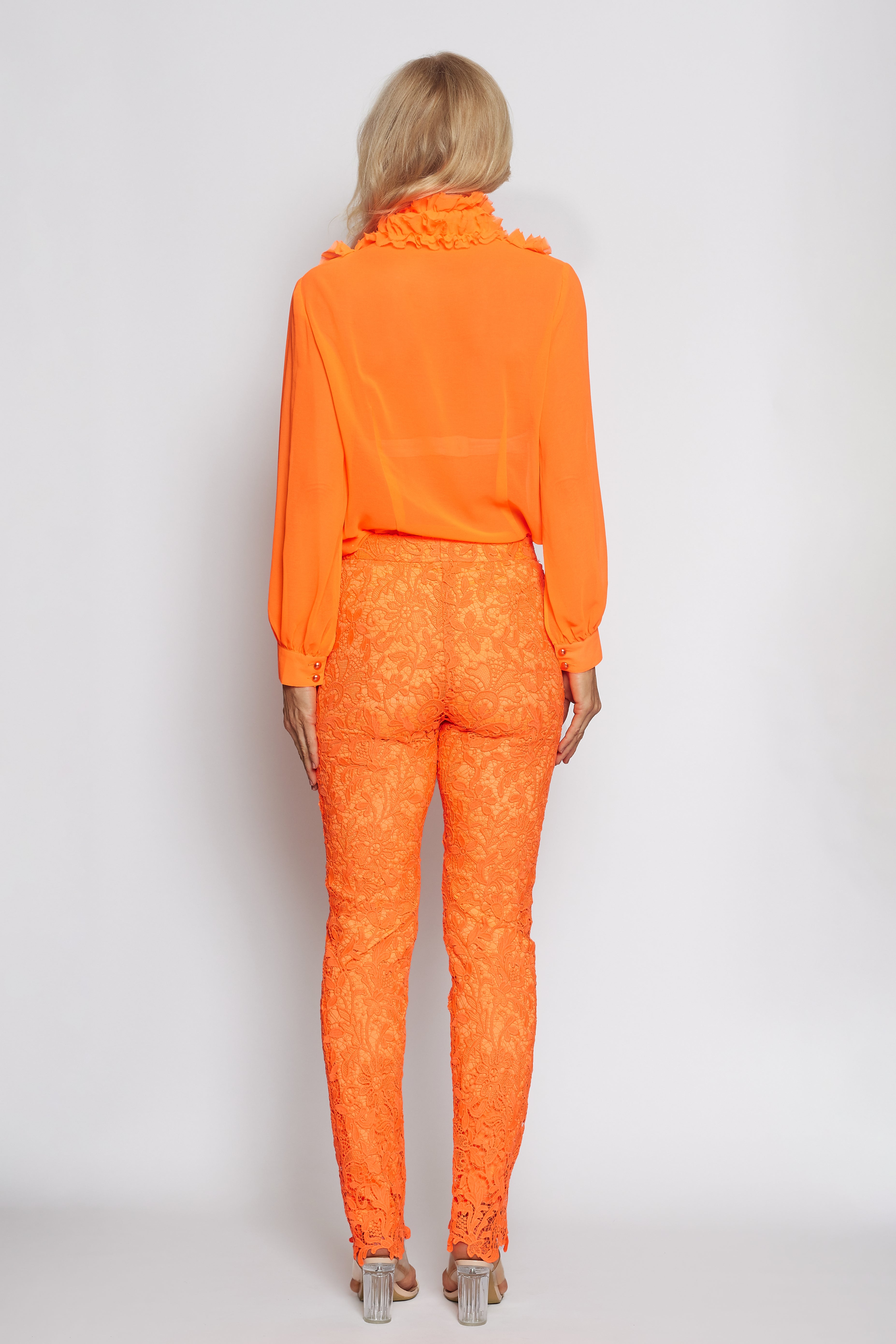 Neon Orange Lace Pant