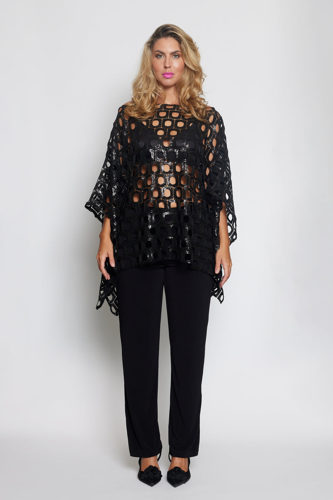 Black Sequin Poncho