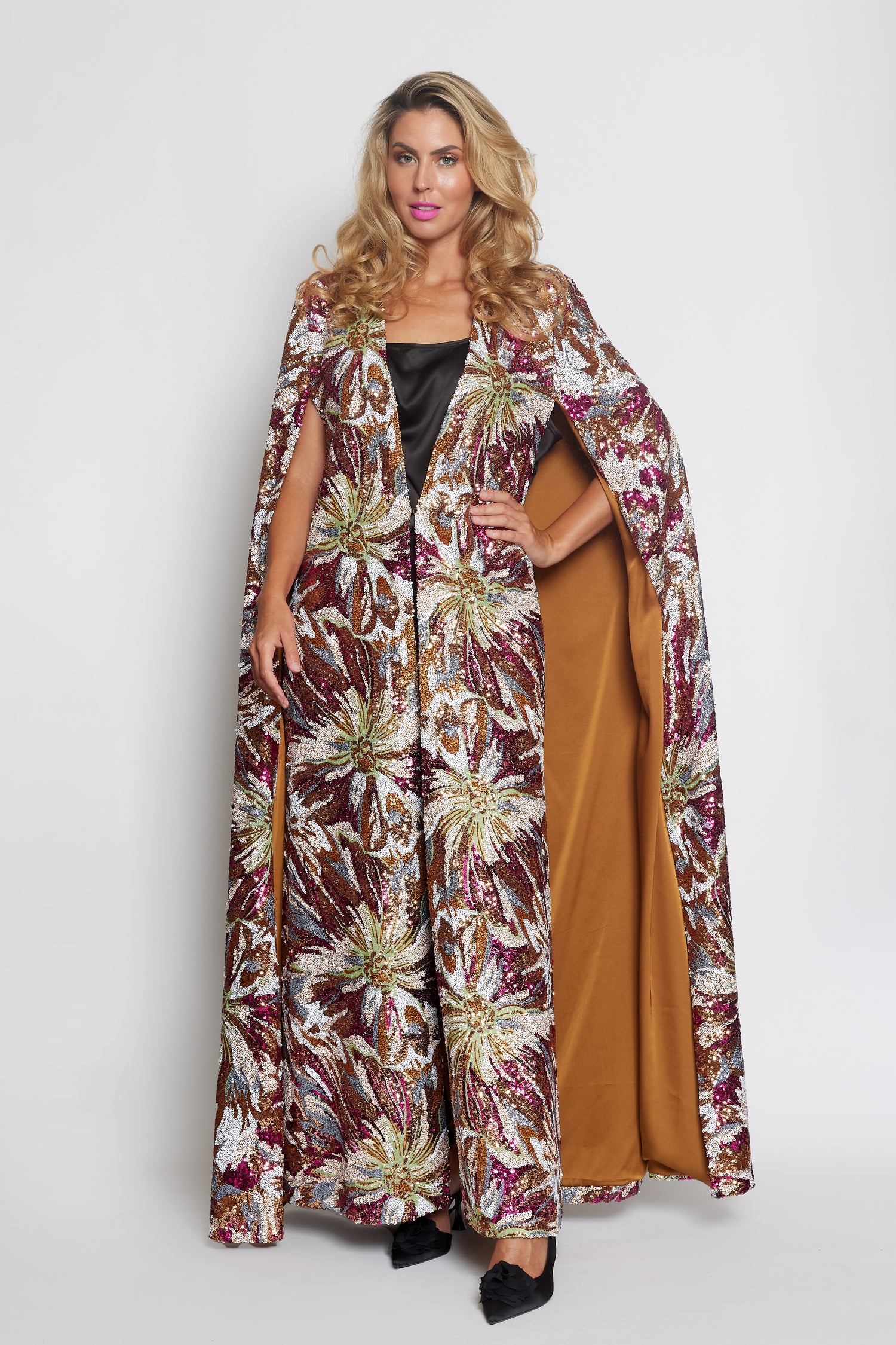 Bronze Starburst Gala Sequin Cape