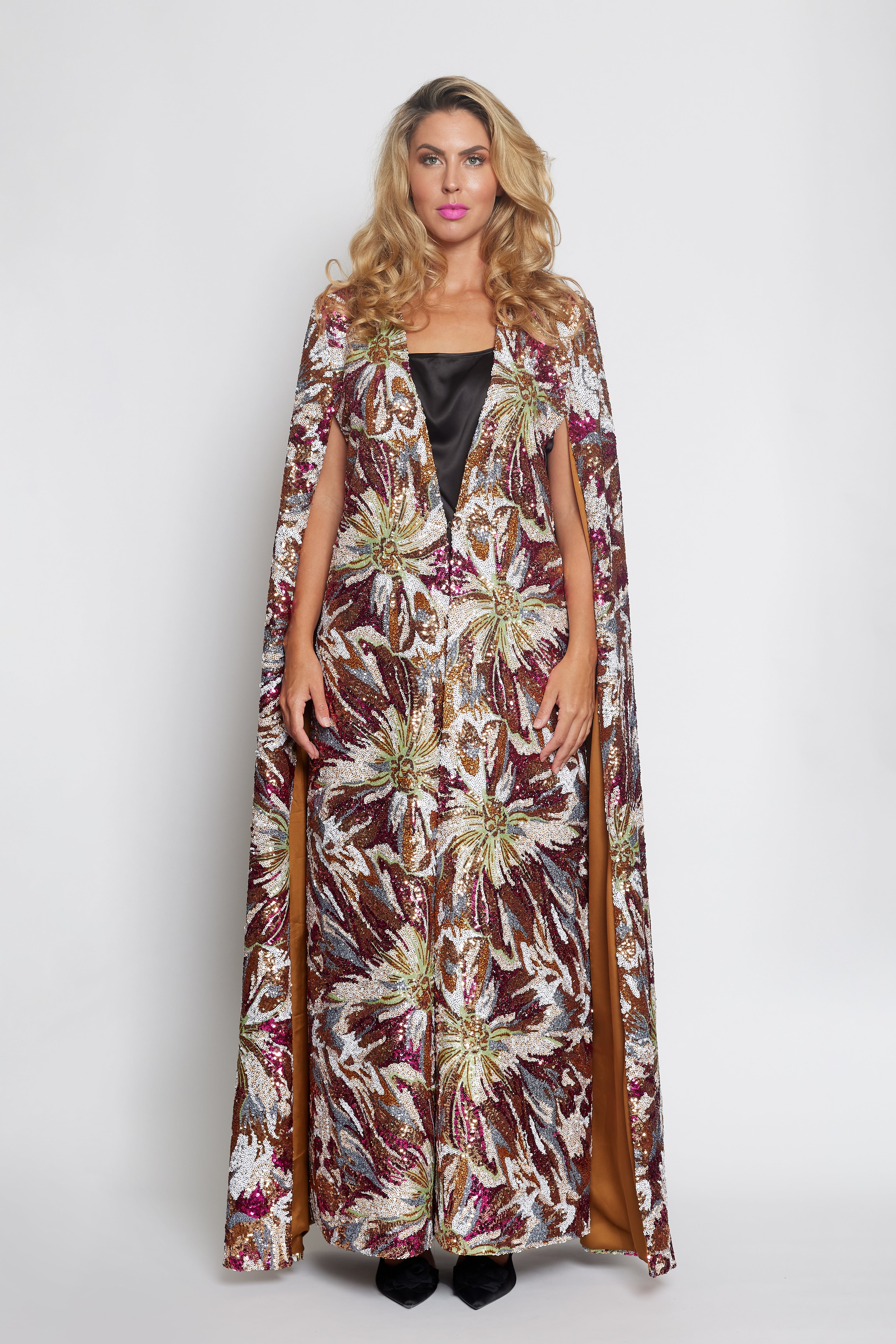 Bronze Starburst Gala Sequin Cape