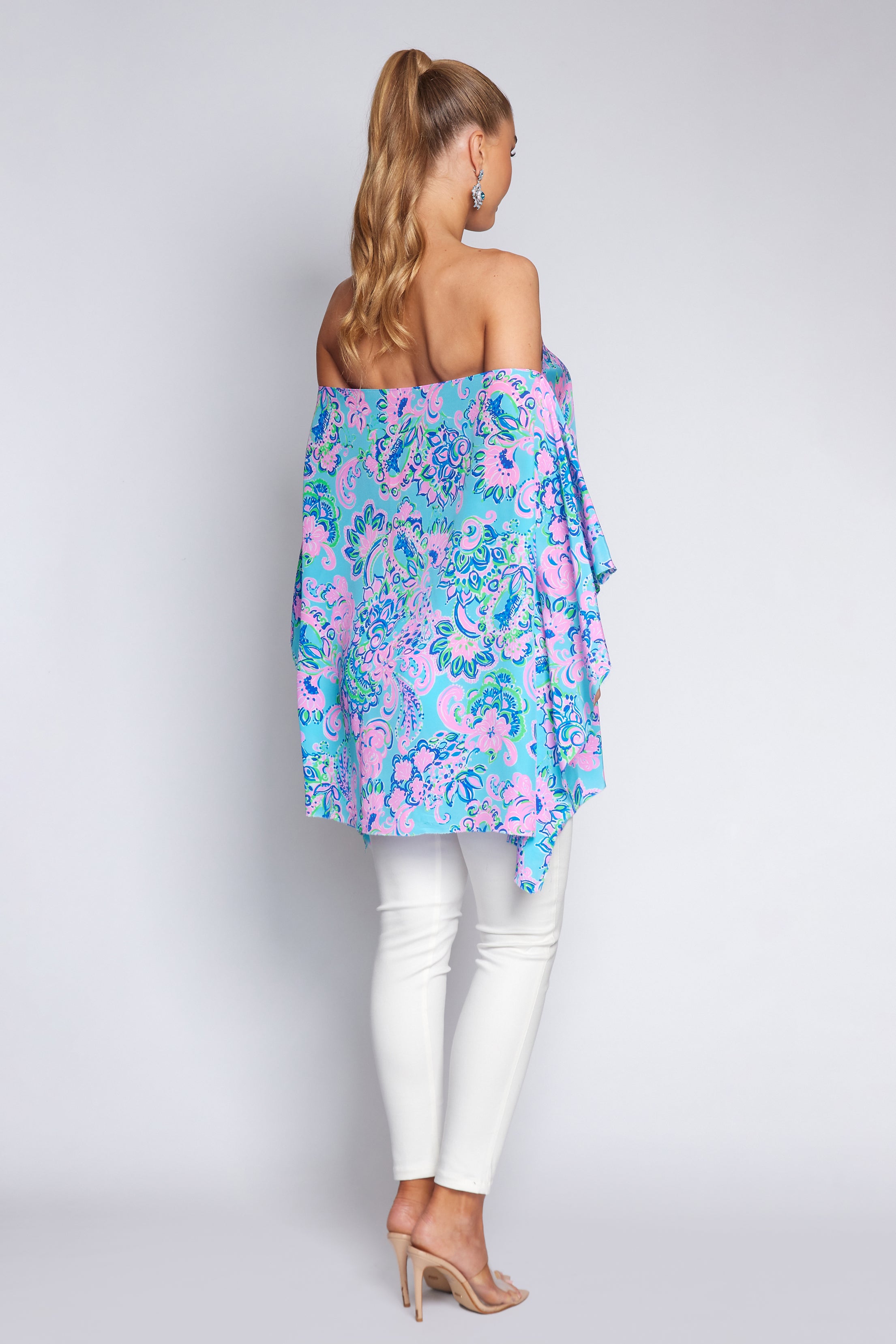 Amalfi Blue and Pink Poncho