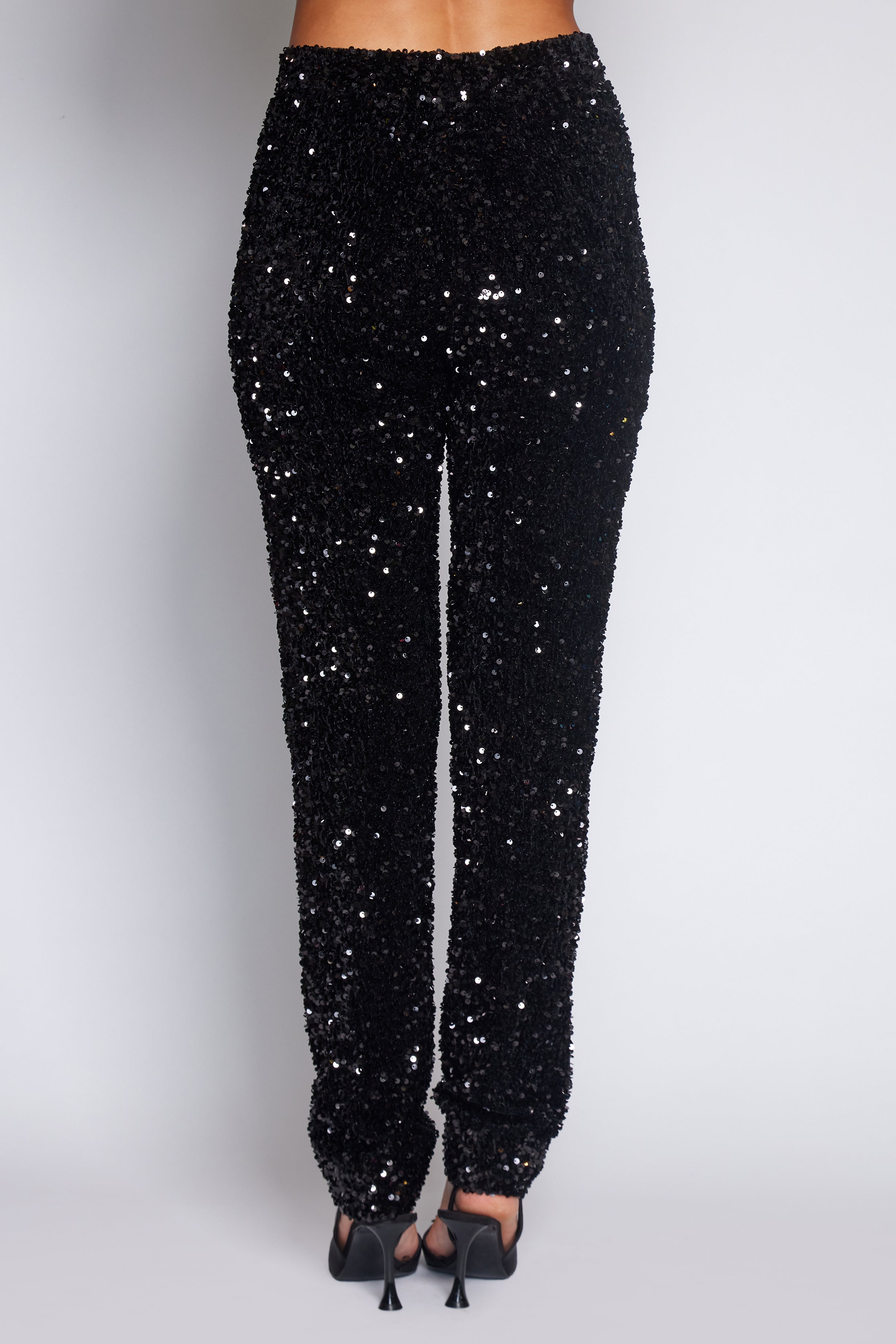 Black Velvet Sequin Classic Pant