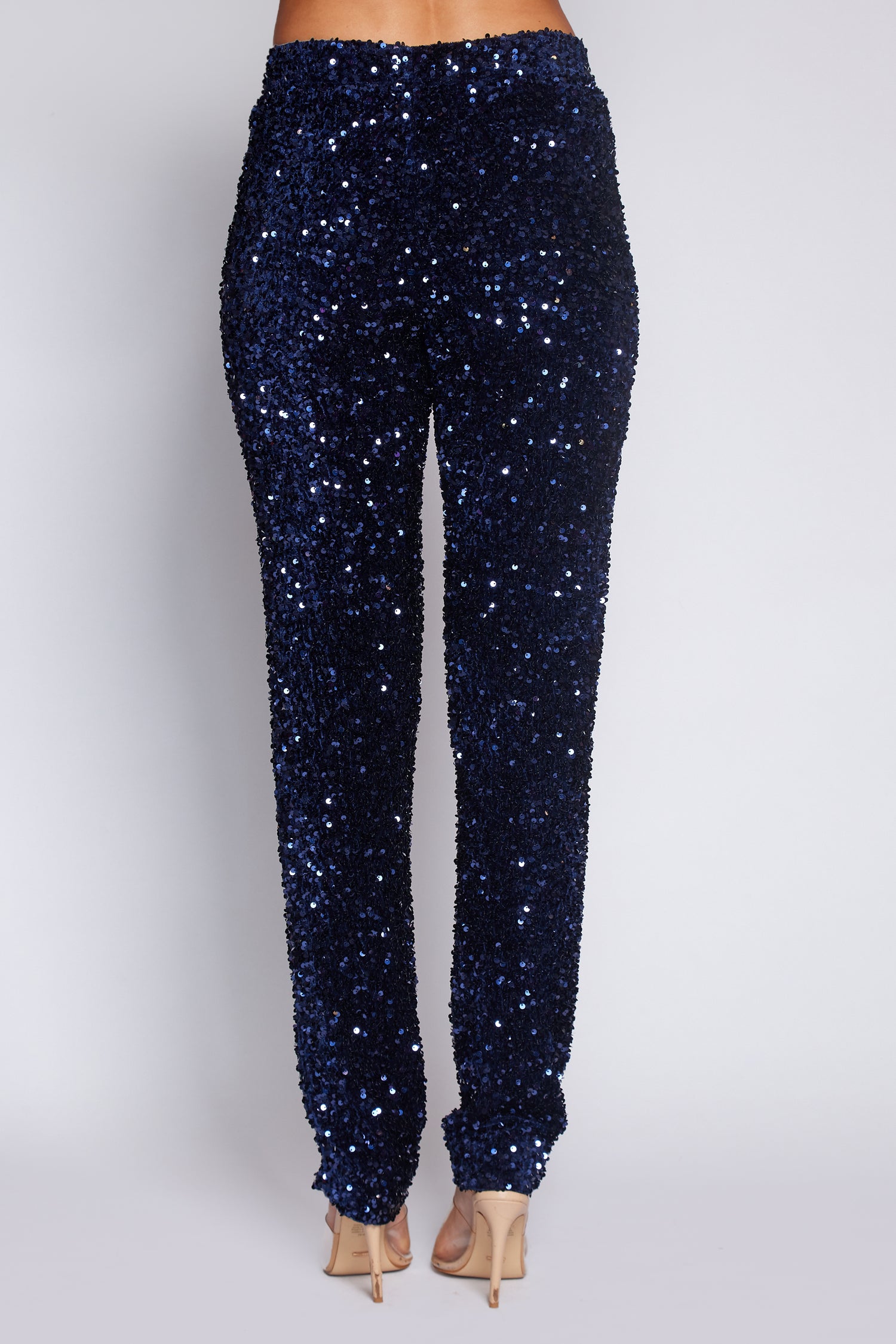 Navy Velvet Sequin Classic Pant