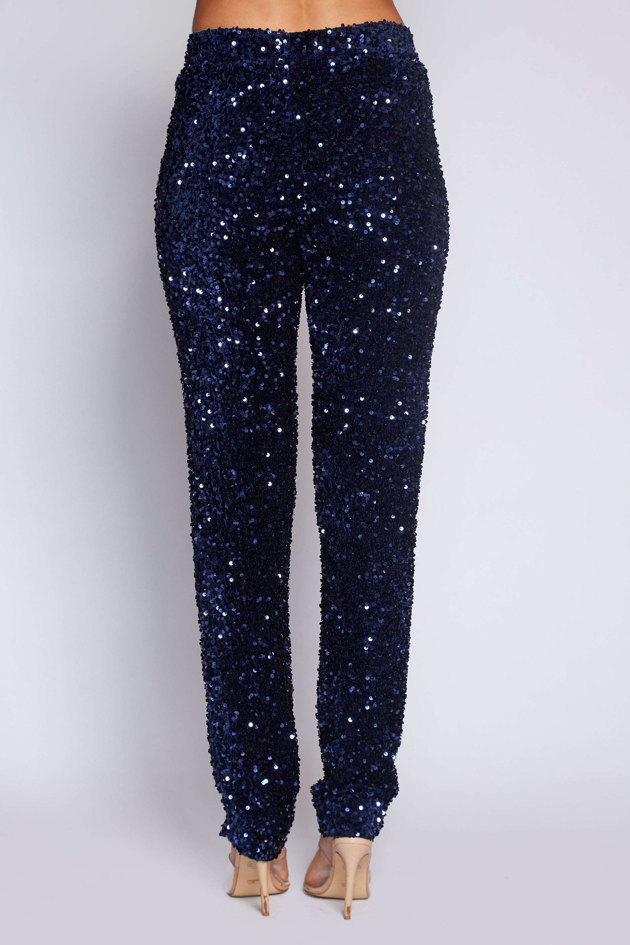 Navy Velvet Sequin Classic Pant