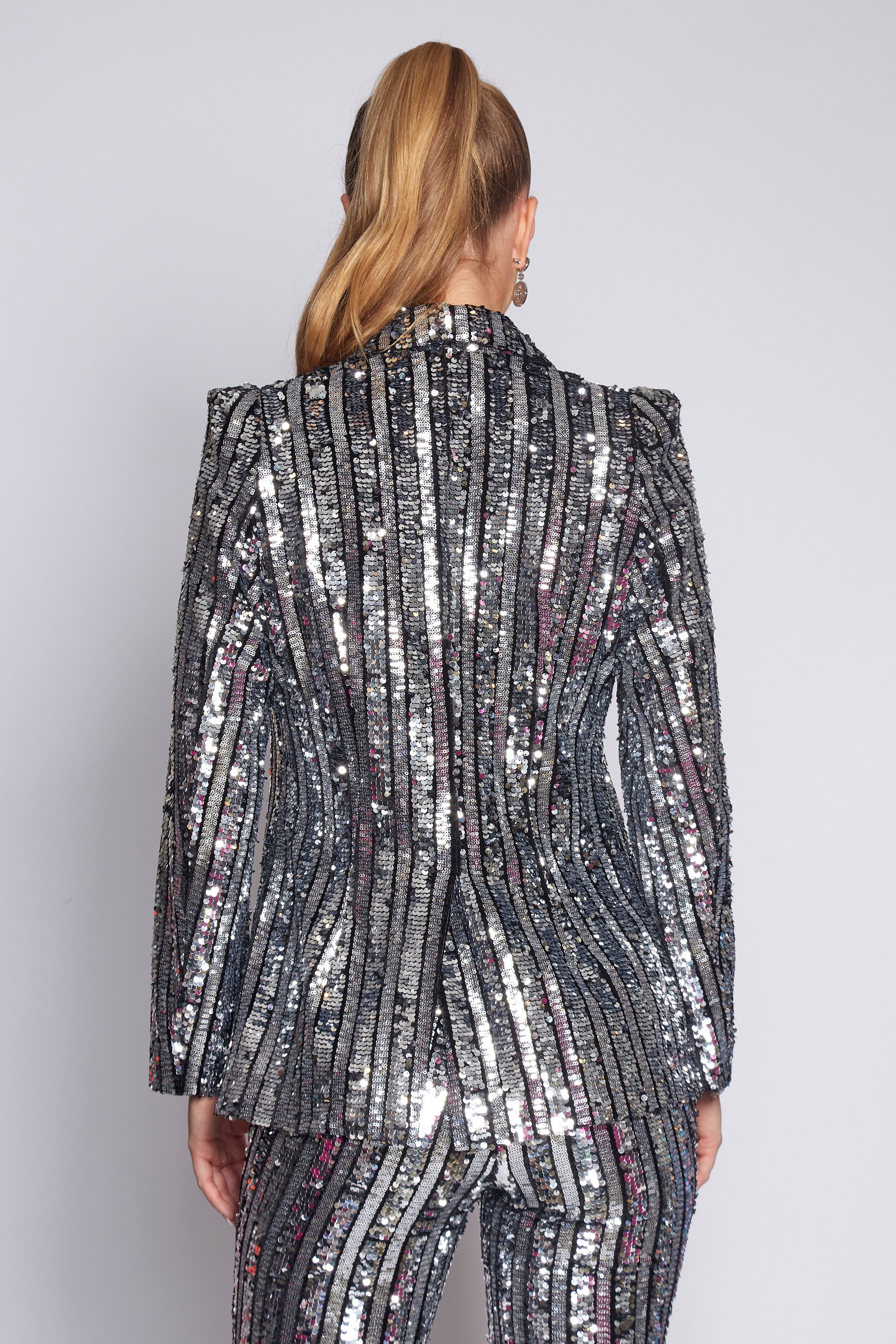 Black and Silver Sequin Suit