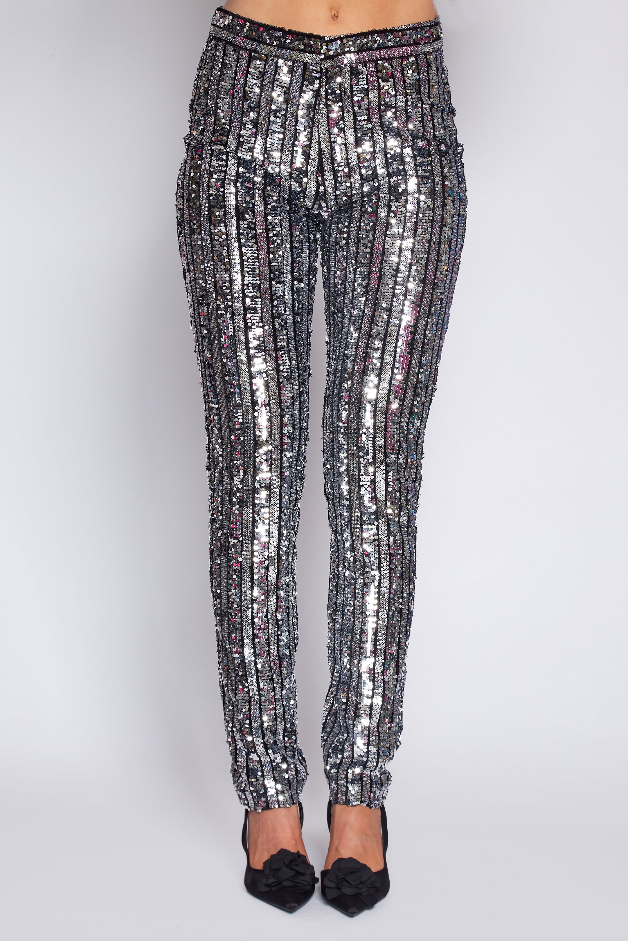 Black and Silver Sequin Suit