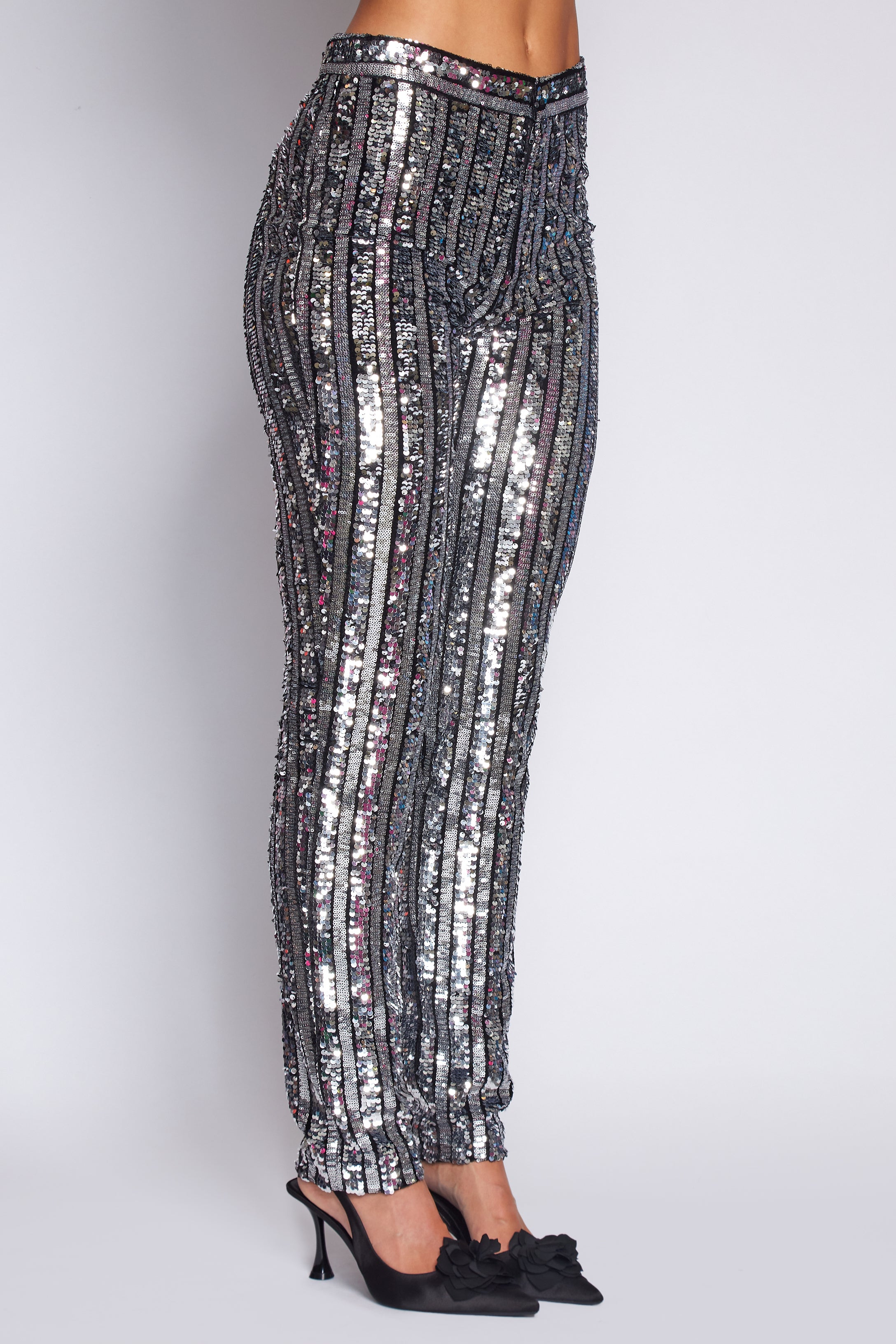 Black and Silver Sequin Suit