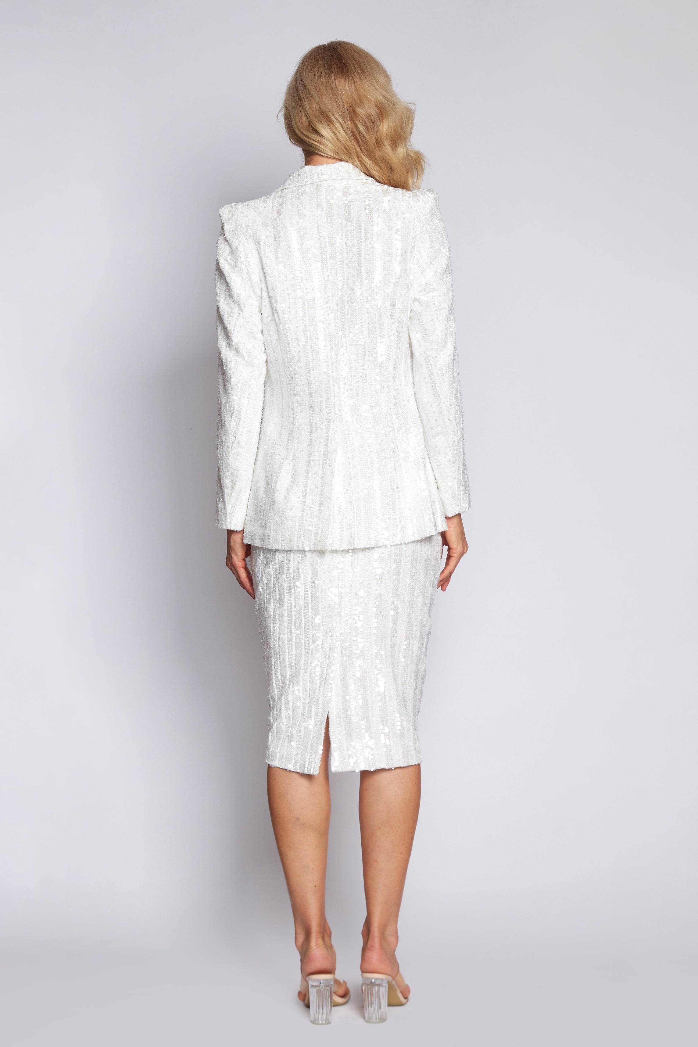 White Sequin Skirt