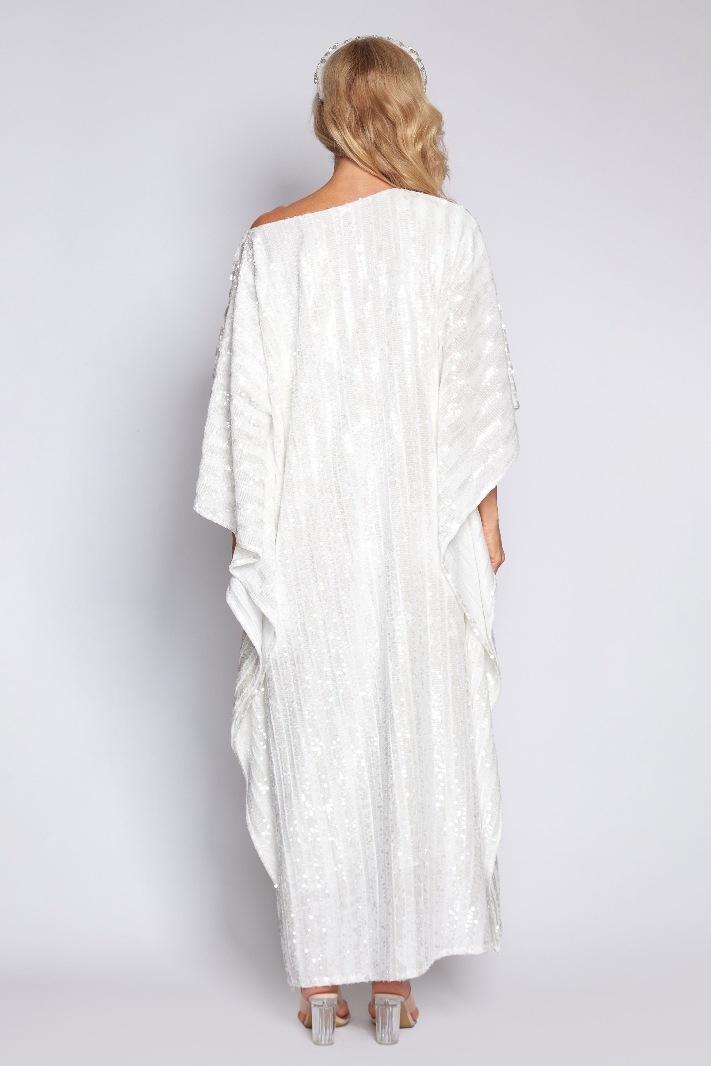 White Sequin Kaftan